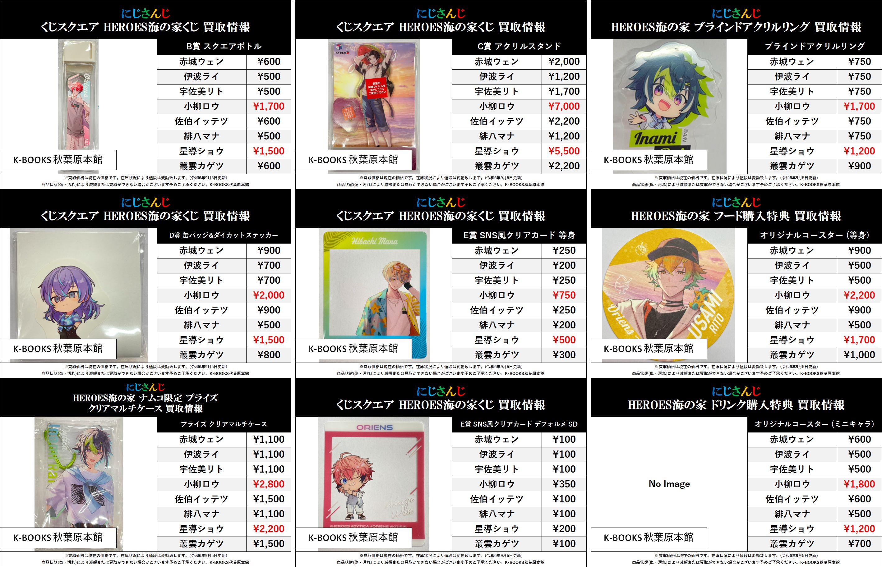 にじさんじ HEROES 海の家 四角く くじ 緋八マナ スクエアボトル