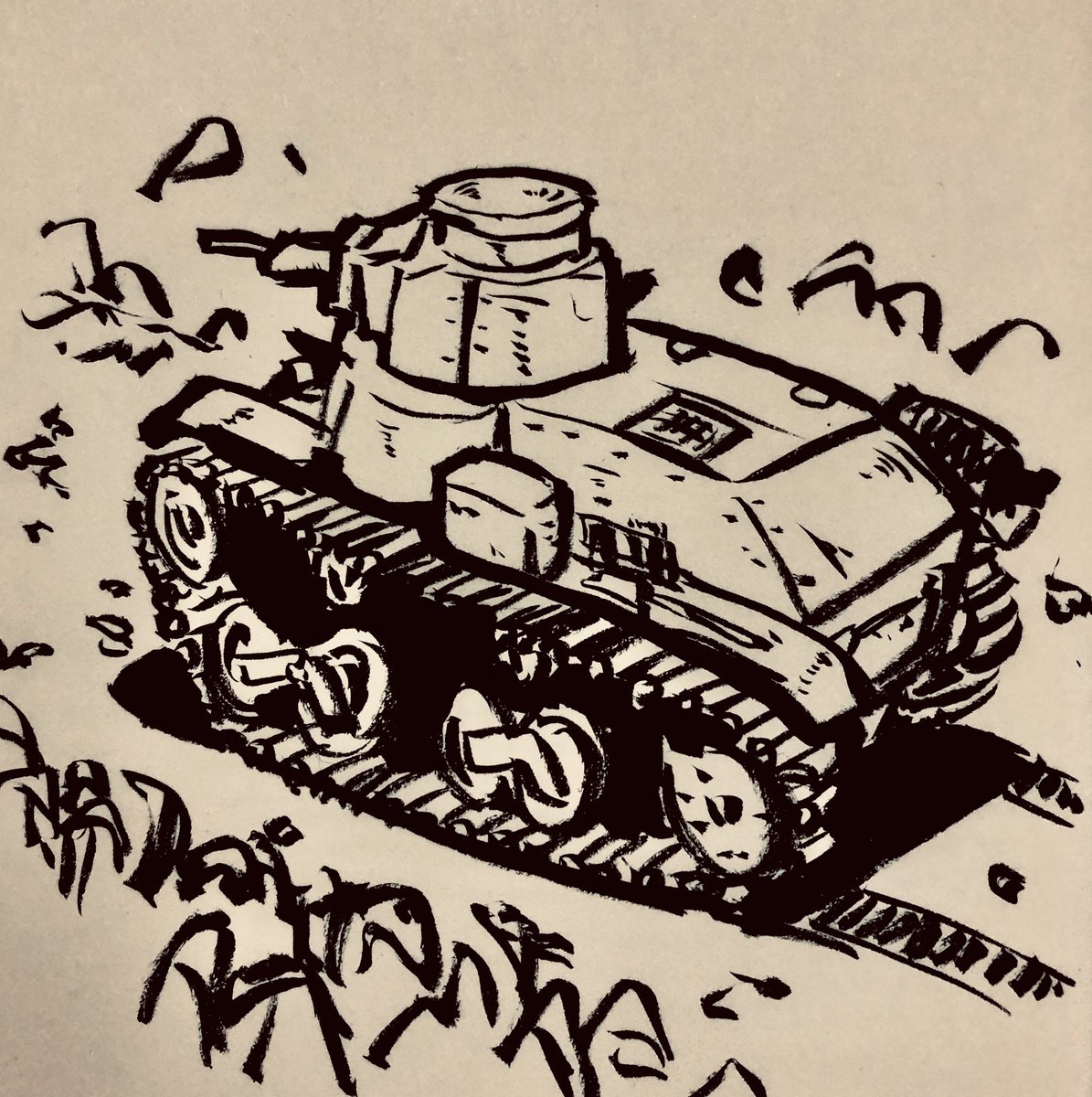 過去絵の九五式軽戦車見てってヨ 