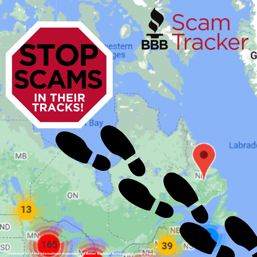 BBBAtlantic's tweet photo. BBB Scam Tracker uses helpful data and input from YOU to stop scams in their tracks. Report a scam at https://t.co/vLwGuETIeI.
#ScamTracker #BBBCanada https://t.co/tZteSaE1UD