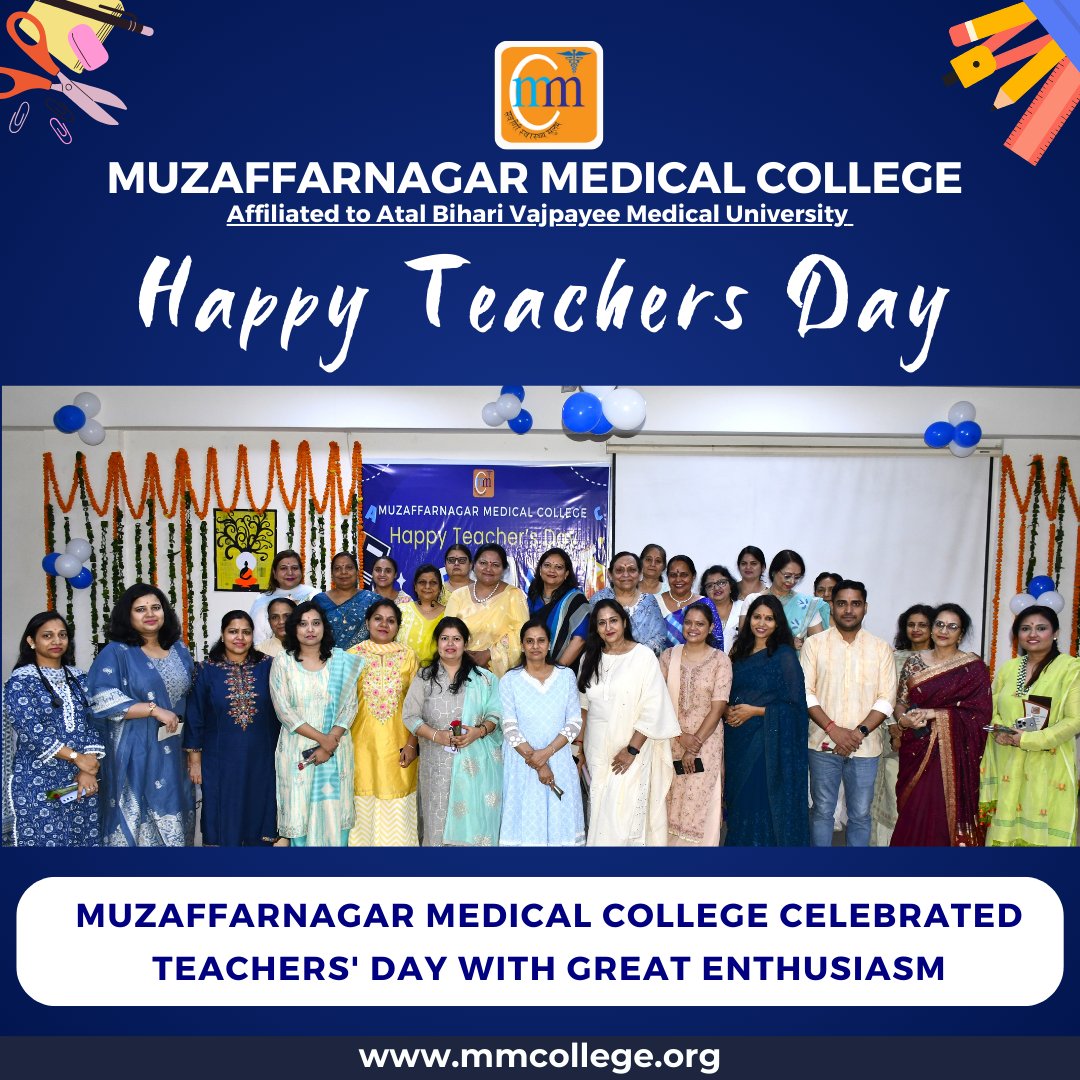 MMCandH's tweet photo. Celebrating Teachers' Day with pride! 🎉🌟 Honoring our educators with awards, performances, and joyful moments. Big thanks to Shri Sanjay Gupta Ji &amp; Shri Raghav Swaroop Ji for gracing the event. 🙌 
.
.
.
.
#TeachersDay2024 #Gratitude #muzaffarnagarmedicalcollege #uttarpradesh https://t.co/KA0Djcp5T1