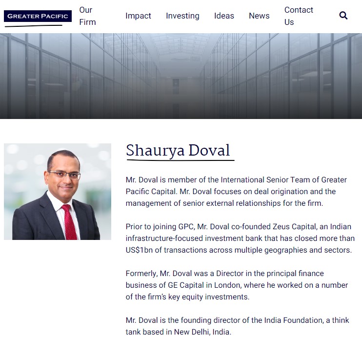 INCKerala's tweet photo. While working at ICICI securities from 2011 to 2013 Ms. Madhabi Buch was working full time at Greater Pacific Capital, a private equity fund run by Shaurya Doval, who also happens to be the son of our NSA Mr. Ajit Doval.

If Modi sacks her, she will spill more beans which will be detrimental for his coalition Govt. So nothing will be investigated and therefore everything will be made look clean.