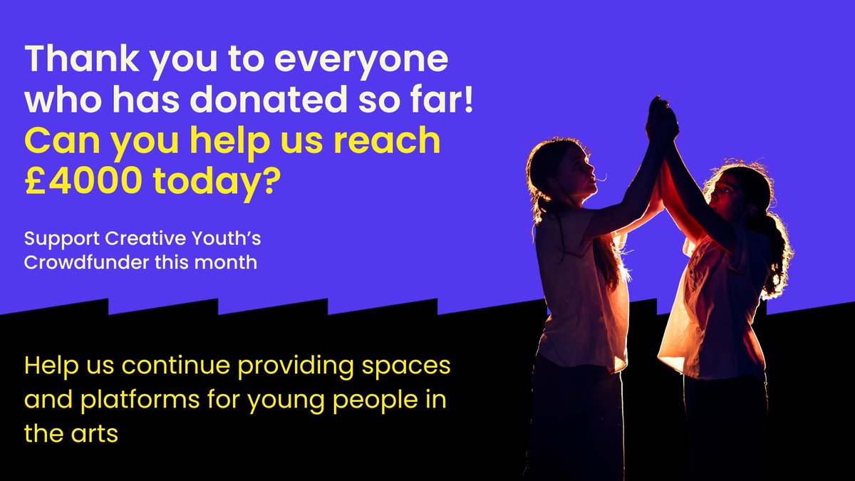 Thank you so much to everyone who has donated to our Crowdfunder! It means the world to us to have so many people wanting our work to continue.

Please take a look at our campaign &amp; help spread the word or donate if you can.

Can you help us reach £4k?

👉 bit.ly/savecreativeyo…