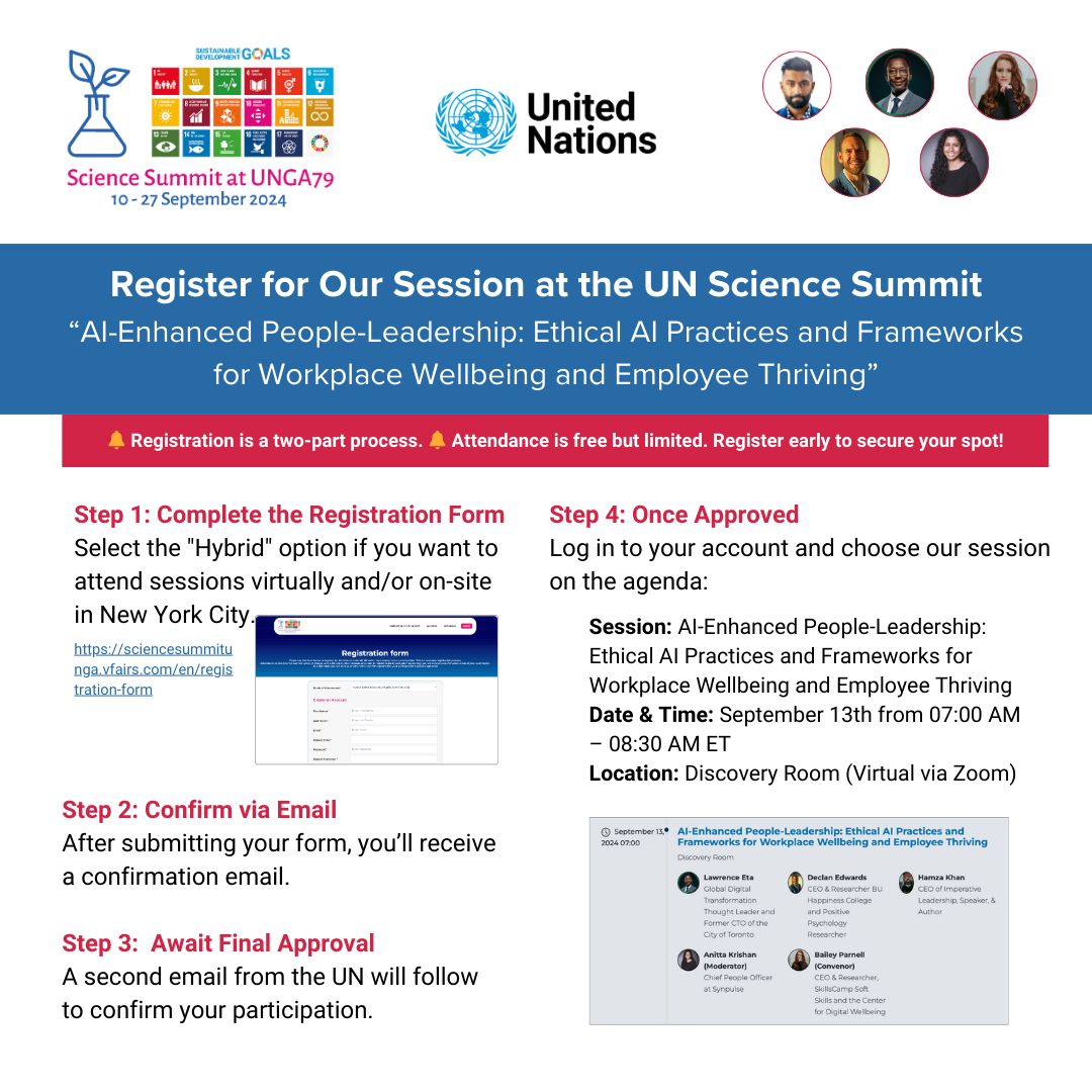 Pulled together this global dream team for the United Nations <a href="/ScienceUNGA/">Science Summit 2025</a> next week. We'd love for you to attend our virtual panel on AI-Enhanced People-Leadership. If you lead people, consider this professional development for the coming years.  sciencesummitunga.vfairs.com/en/registratio…
