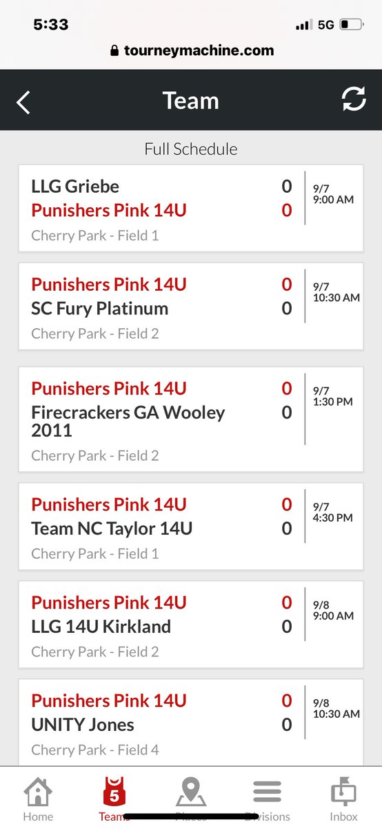 Our Pink team is gearing up for a weekend of great teams and playing. If you're in Rock Hill, SC stop by!