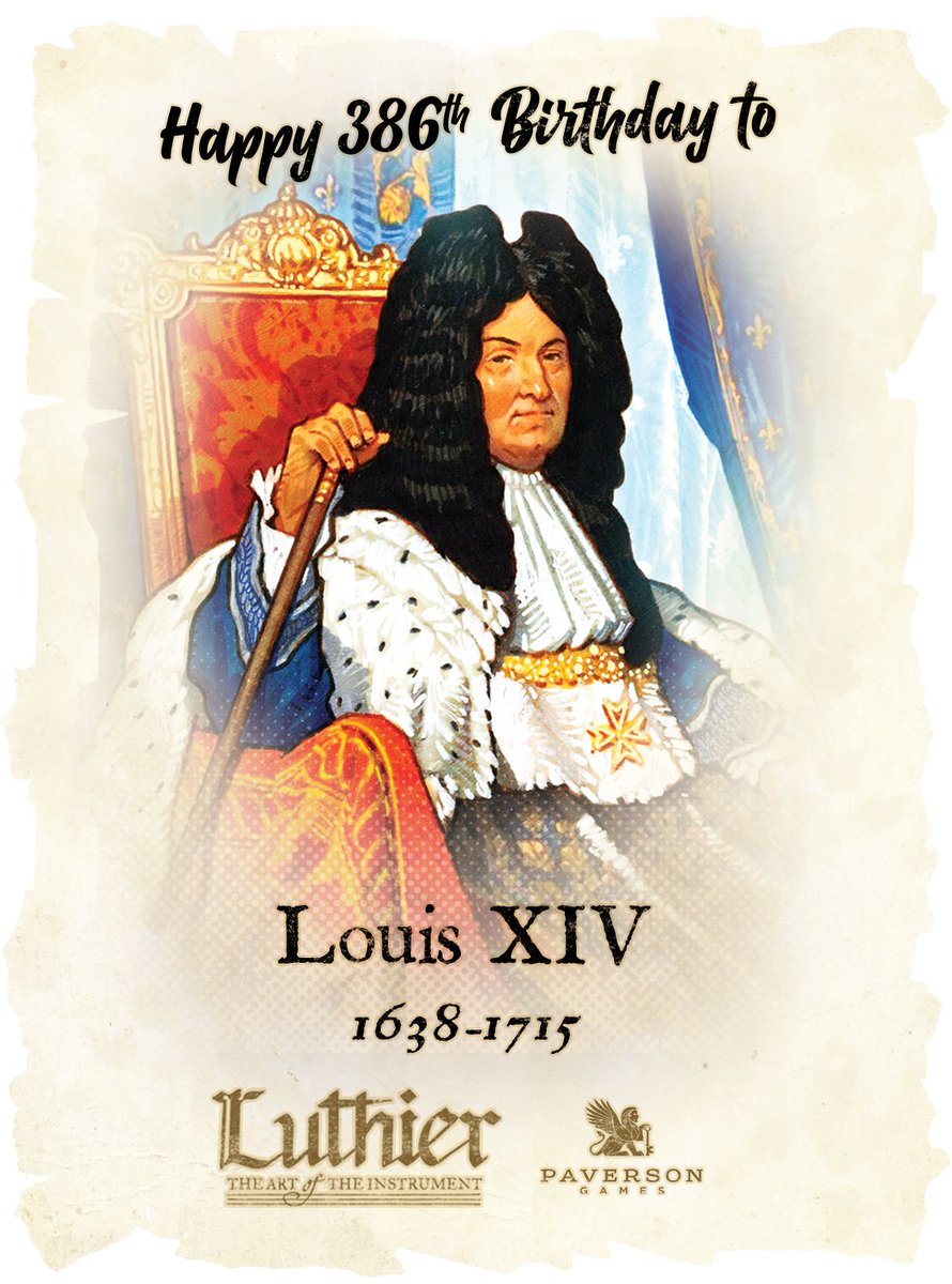 #HappyBirthday to Louis the XIV, a patron in #Luthier, who would have been 386 today! 🎉 The game is still available to late pledge on #Backerkit for just a bit longer! 🥳🎻🎲 #louisxiv #sunking #france #king #kickstarter #violin #orchestra #baroque #classicalmusic