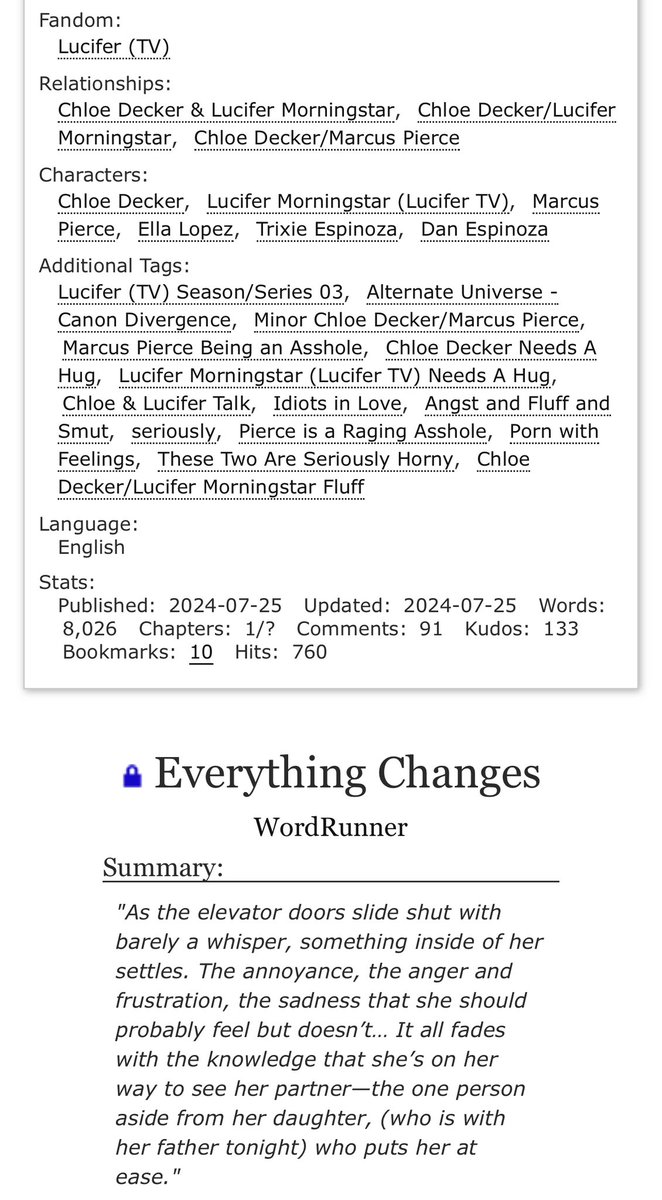 #ficrecfriday teaser time! Apparently WordRunner feels we should read this brilliant chapter if you haven’t already, by Monday if possible…hint hint. That is a direct quote, so consider yourselves told! Everything Changes archiveofourown.org/works/57662164…