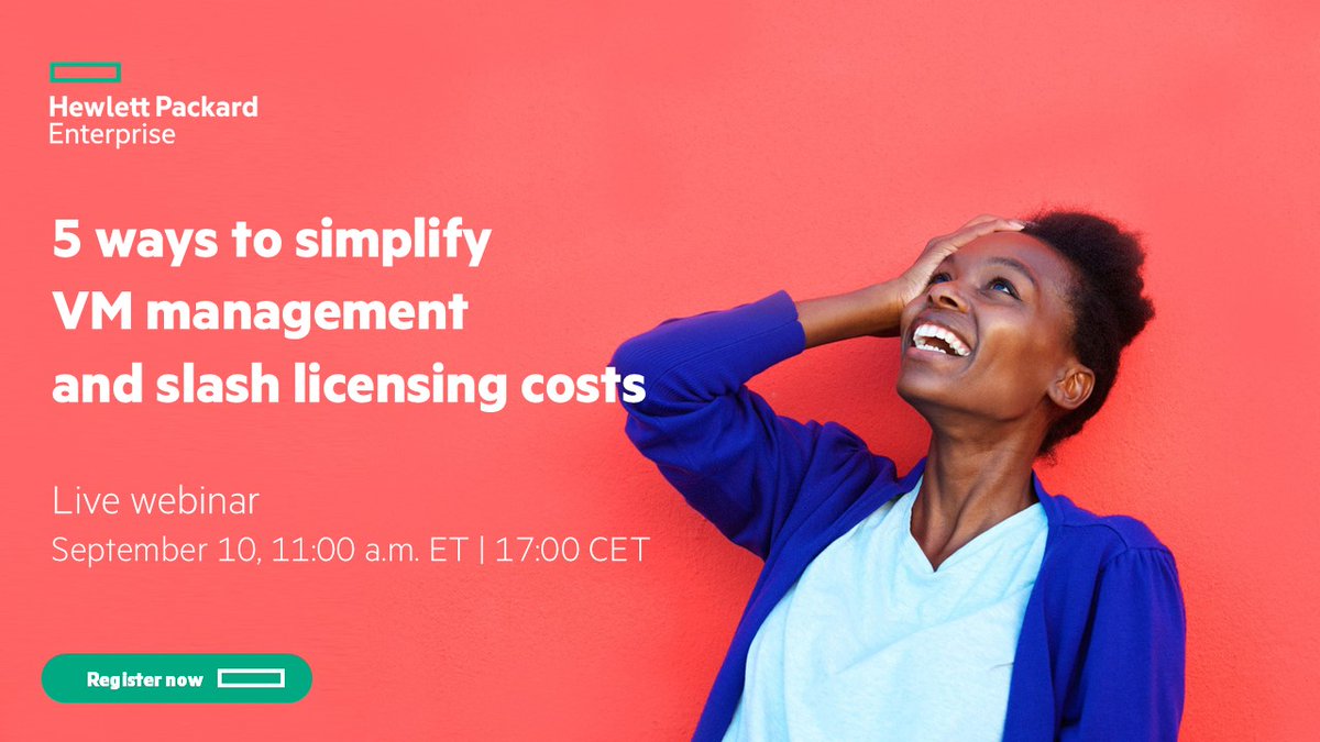 Join Bharath Ram and Calvin Zito for an insightful session on "5 Ways to Simplify VM Management and Slash Licensing Costs" 10th Sept at 11am EST.

hpe.to/6015WHQi9