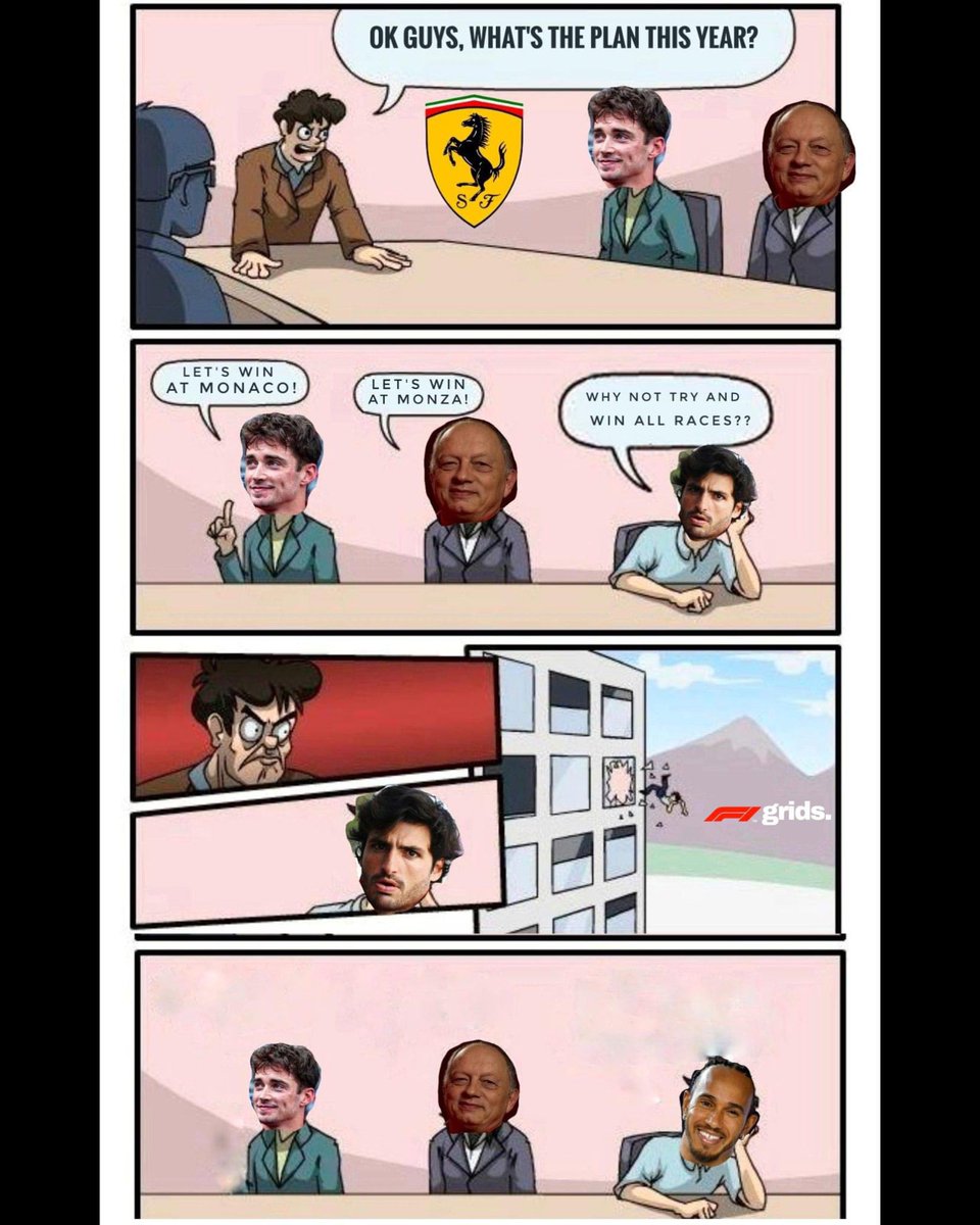 benablom's tweet photo. Ferrari be like 🥲 
#Ferrari #f1 #Formula1 #leclerc #CharlesLeclerc #Hamilton https://t.co/sQXE90oDJv