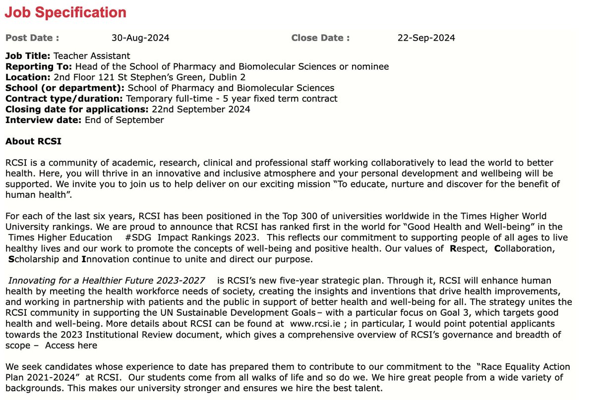 RCSI School of Pharmacy and Biomolecular Sciences (@rcsipharmbiomol) on Twitter photo Job alert📢Fantastic opportunities for a talented & motivated Lecturer in Pharmacy Practice bit.ly/3SEDi0N and a Teacher Assistant role bit.ly/3ZcrKa6 to join us <a href="/RCSIPharmBioMol/">RCSI School of Pharmacy and Biomolecular Sciences</a> Apply by 22nd September➡️ #RCSIeducation #jobfairy RTs & Shares appreciated! Job alert📢Fantastic opportunities for a talented & motivated Lecturer in Pharmacy Practice bit.ly/3SEDi0N and a Teacher Assistant role bit.ly/3ZcrKa6 to join us <a href="/RCSIPharmBioMol/">RCSI School of Pharmacy and Biomolecular Sciences</a> Apply by 22nd September➡️ #RCSIeducation #jobfairy RTs & Shares appreciated!