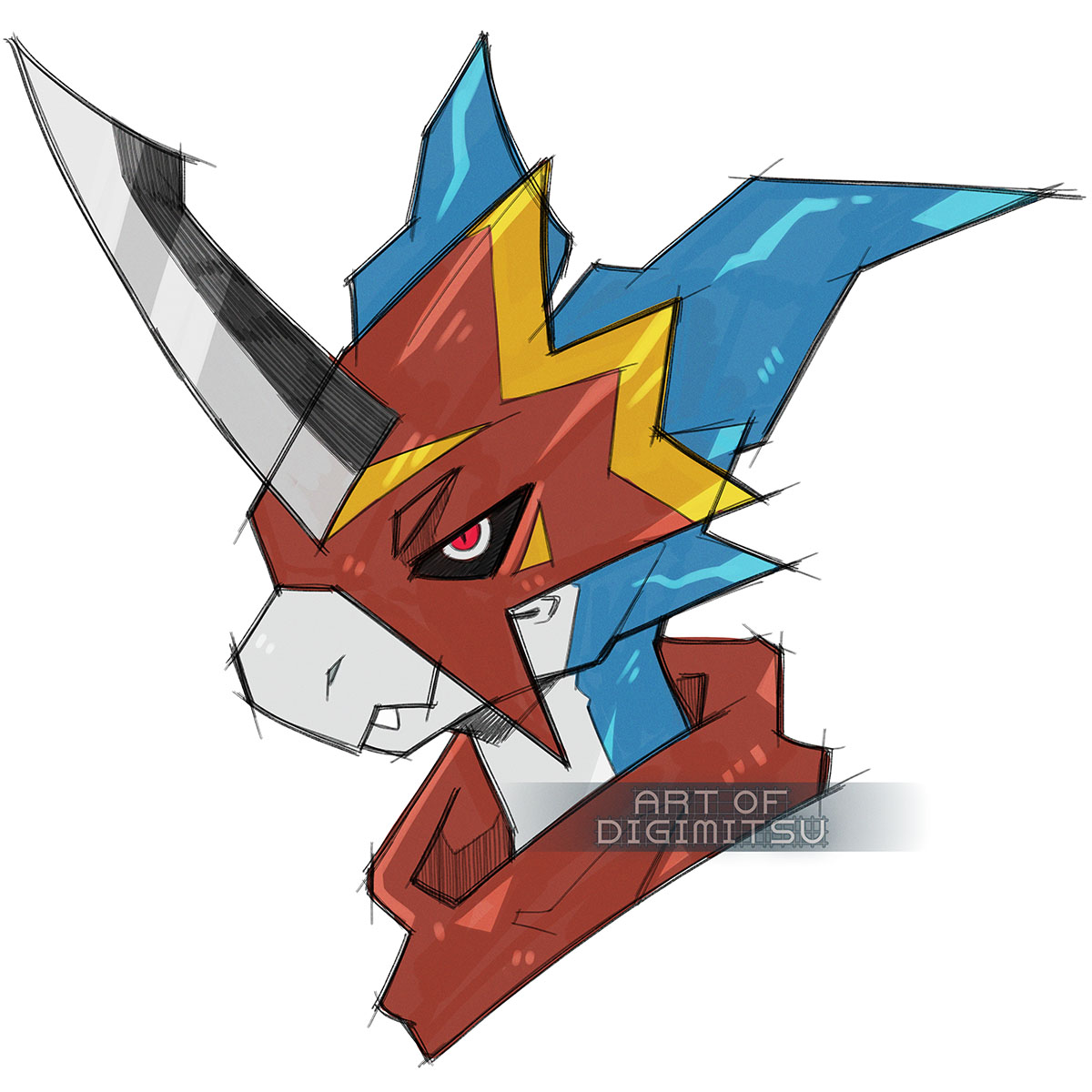 Taking sketch portraits like this for 💲30. 
More info in replies, please read.

#digimon #digimonfanart