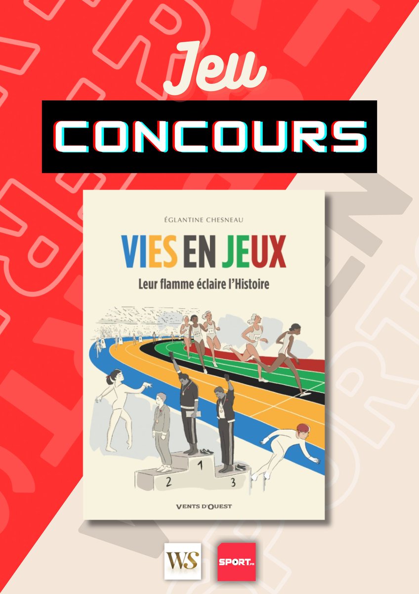#CONCOURS 🎁Remportez "Vies en jeux, Leur flamme éclaire l'Histoire", aux éditions Vents d’Ouest ! 🤩

Pour participer :
🔴 RT ce post
🔴 Suivre <a href="/FilSport/">Sport.fr</a>, <a href="/GlenatBD/">Editions Glénat</a> et <a href="/WomenSports_fr/">Women Sports</a> 
👉🏼 Insta et FB pour plus de chances

TAS le 26/09🍀