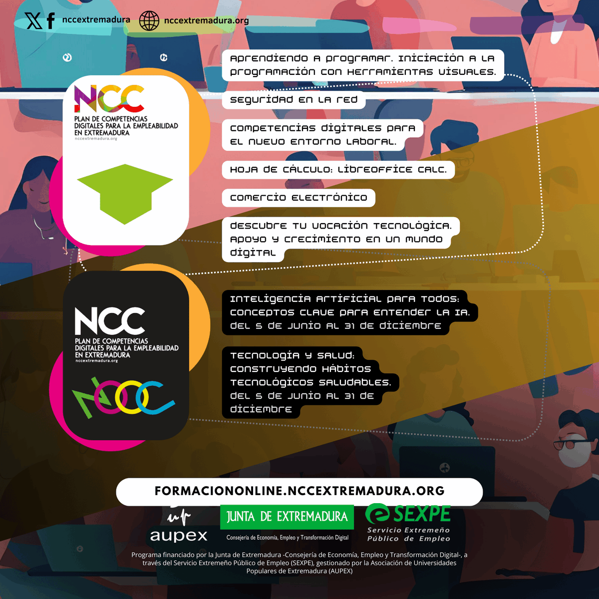 📢Abierta la 2ª convocatoria de formación online 2024 del 𝐏𝐥𝐚𝐧 𝐝𝐞 𝐂𝐨𝐦𝐩𝐞𝐭𝐞𝐧𝐜𝐢𝐚𝐬 𝐃𝐢𝐠𝐢𝐭𝐚𝐥𝐞𝐬.📢

📲Inscríbete en 6 cursos gratuitos antes del 29/9. 

Más ℹ️: aupex.org/mostrar_notici…