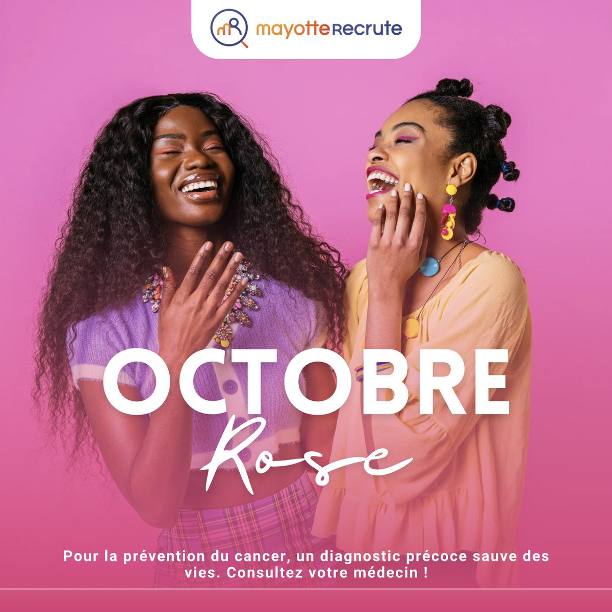 🎗️ En ce mois d'Octobre Rose, rappelons l'importance du dépistage. Prenez soin de vous, faites-vous dépister. 💖

#OctobreRose #Dépistage #Santé #MayotteRecrute