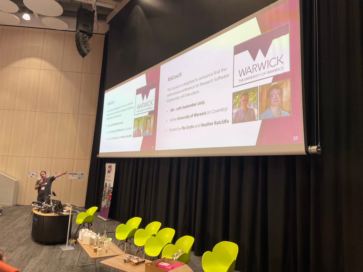 Save the date! RSECon25 will take place 8-10 September 2025 at the University of Warwick, hosted by Pip Grylls and Heather Ratcliffe.