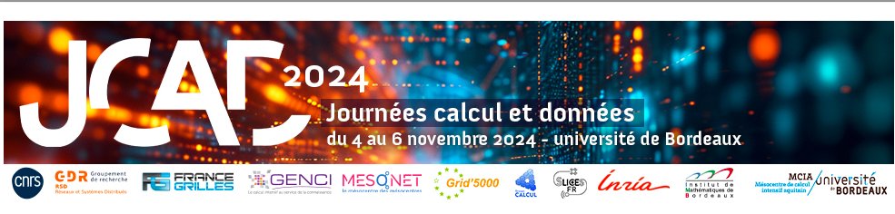 Cette année, les Journées calculs et données #JCAD2024 auront lieu à Talence (Bordeaux), du 4 au 6 novembre. Et, bien sûr, vous serez informé des derniers développements de l'#EOSC :
➡️ jcad2024.sciencesconf.org