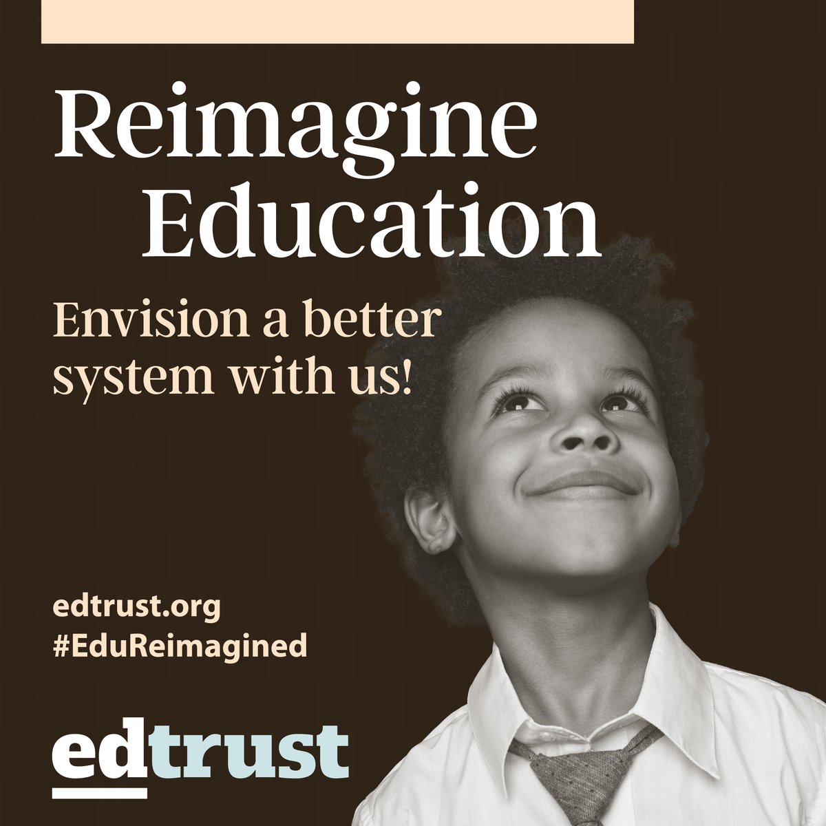 Join EdTrust in reimagining the future of education. We envision a nation where every student regardless of race, identity, or economic background can achieve excellence. Share with us why this matters 👉edtru.st/4fGDdEy #EduReimagined