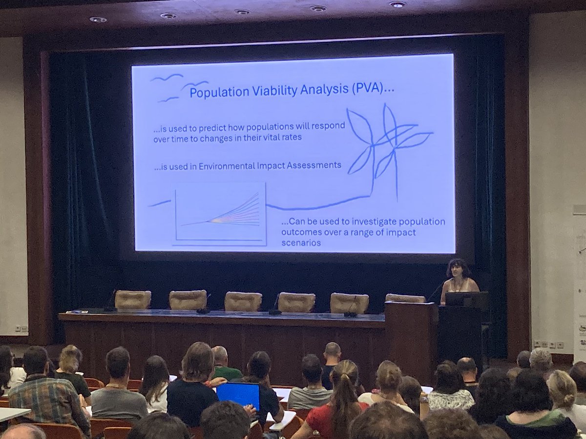 Francis Daunt (@francisdaunt) on Twitter photo Super talk by <a href="/evesmerrall/">Eve Merrall</a> at #CoimbraSeabirds on population sensitivity of #seabirds to anthropogenic threats.
Interesting perspective on use of PVA in assessments - as part of holistic approach not in isolation.
Nice follow-up to
doi.org/10.1111/1365-2…
<a href="/TheSeabirdGroup/">The Seabird Group</a> Super talk by <a href="/evesmerrall/">Eve Merrall</a> at #CoimbraSeabirds on population sensitivity of #seabirds to anthropogenic threats.
Interesting perspective on use of PVA in assessments - as part of holistic approach not in isolation.
Nice follow-up to
doi.org/10.1111/1365-2…
<a href="/TheSeabirdGroup/">The Seabird Group</a>