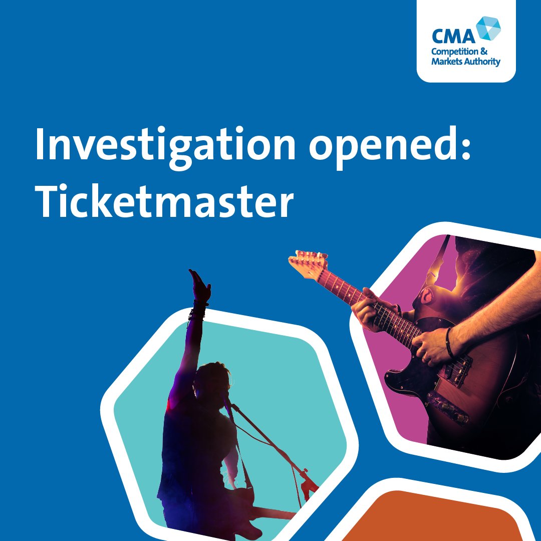 CMAgovUK's tweet image. We’ve launched our investigation regarding the sale of tickets for #OasisLive25, including how so-called ‘dynamic pricing’ may have been used.

We’re looking at how Ticketmaster may have broken #ConsumerProtection law.

Read our press release: gov.uk/government/new…