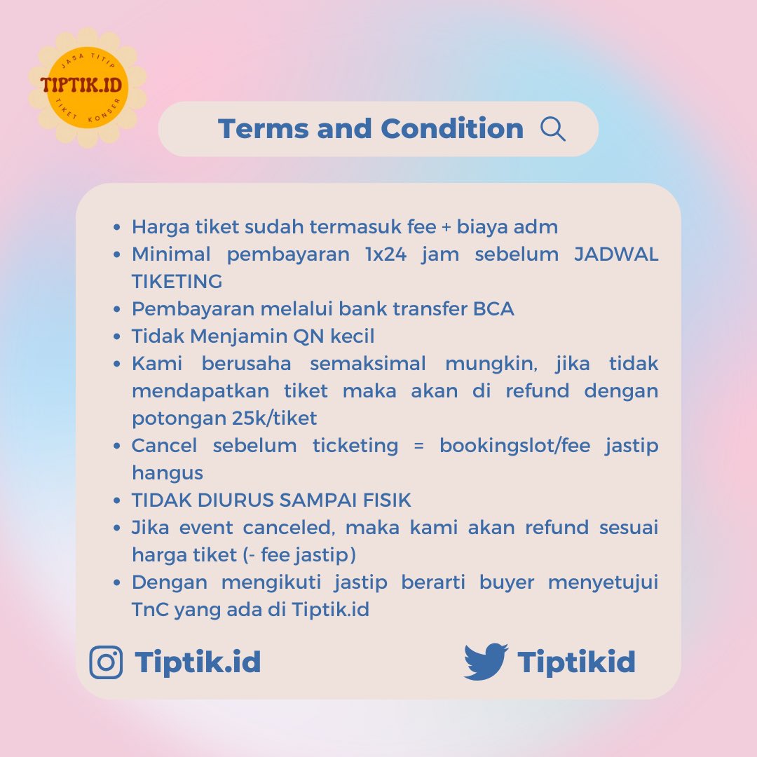 TIPTIK_id's tweet photo. OPEN JASTIP / JASWAR TIKET KONSER STRAY KIDS World Tour dominATE in JAKARTA

📅 21 December 2024
📍 Madya Stadium, GBK

📎 https://t.co/Hfk1VdkIUq (close 25 sept)

✅GENERAL SALE ONLY
💰DP (bookslot) 100.000/tix

‼️PLEASE READ TNC CAREFULLY‼️
💌dm for more info~ https://t.co/uW3PNmB9Un