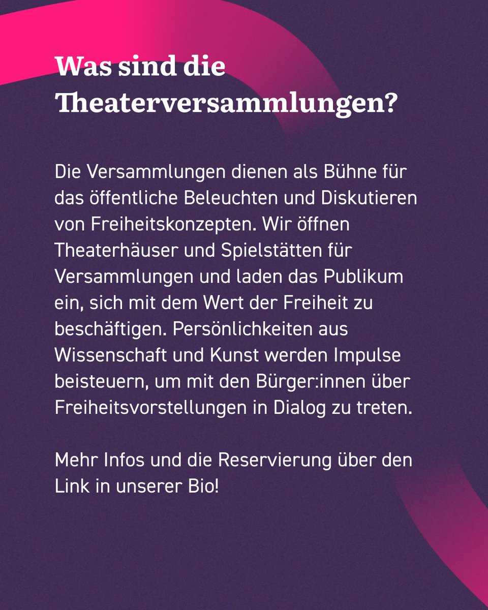 Seid bei unserer Theaterversammlung im neuen theater Halle dabei! 

Menschlich, aber niemals Mensch? Tickets: buehnen-halle.de/de/program/im-…

 Dem wissenschaftlichen Impuls von Joscha Bach antworten künstlerische Impulse des Schauspiel-Ensembles. #ImNamenDerFreiheit #wj24 #TheaterHalle