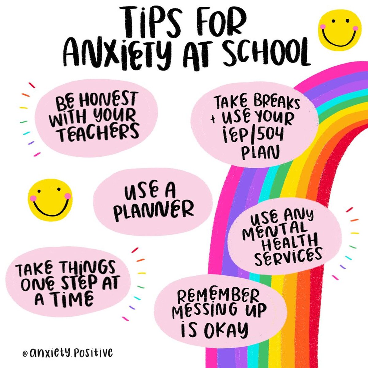 Going back to school can be stressful. We hope you find these coping strategies helpful. Thanks to @anxiety.positive (Insta) for their fab illustration 💙 

If you haven’t heard of it before - an IEP is an individualised education plan for students with special educational needs.