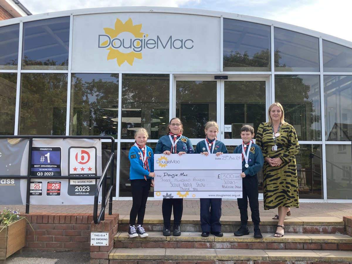 Last week 4 members of the Capers cast went to Dougie Mac to present them a cheque for £300 This was generated from the collections made during show week Layla, Alana, Layla-Mai &amp; Dennison presented the cheque &amp; all received fundraiser medals from Kayleigh <a href="/DougieMacStoke/">Dougie Mac</a>