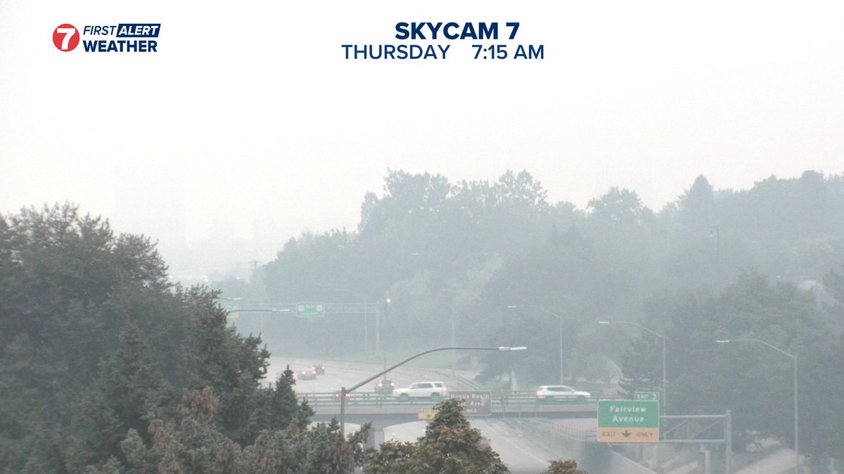 The new Plexi Fire burning near Micron off Highway 21 is pouring smoke into Boise right now. This was our view of the connector from the KTVB studio as of 7:15 Thursday morning. Goes without saying that no one should be breathing in this air if at all possible.