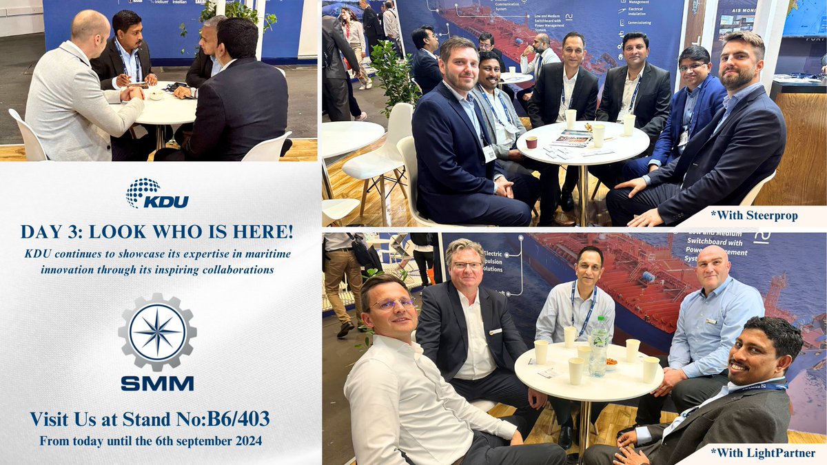 KduWorld's tweet photo. Day 3: Exciting updates from #SMMHamburg!
We invite you to join us and explore new horizons together! Visit us at Stand No: B6/403 from today until September 2024.
#SMMHamburg #SMM #KDUSMM #kduworld #LightPartner #SteerProp #innovation #navigation #maritimeindustry https://t.co/ePWKGgLlNE