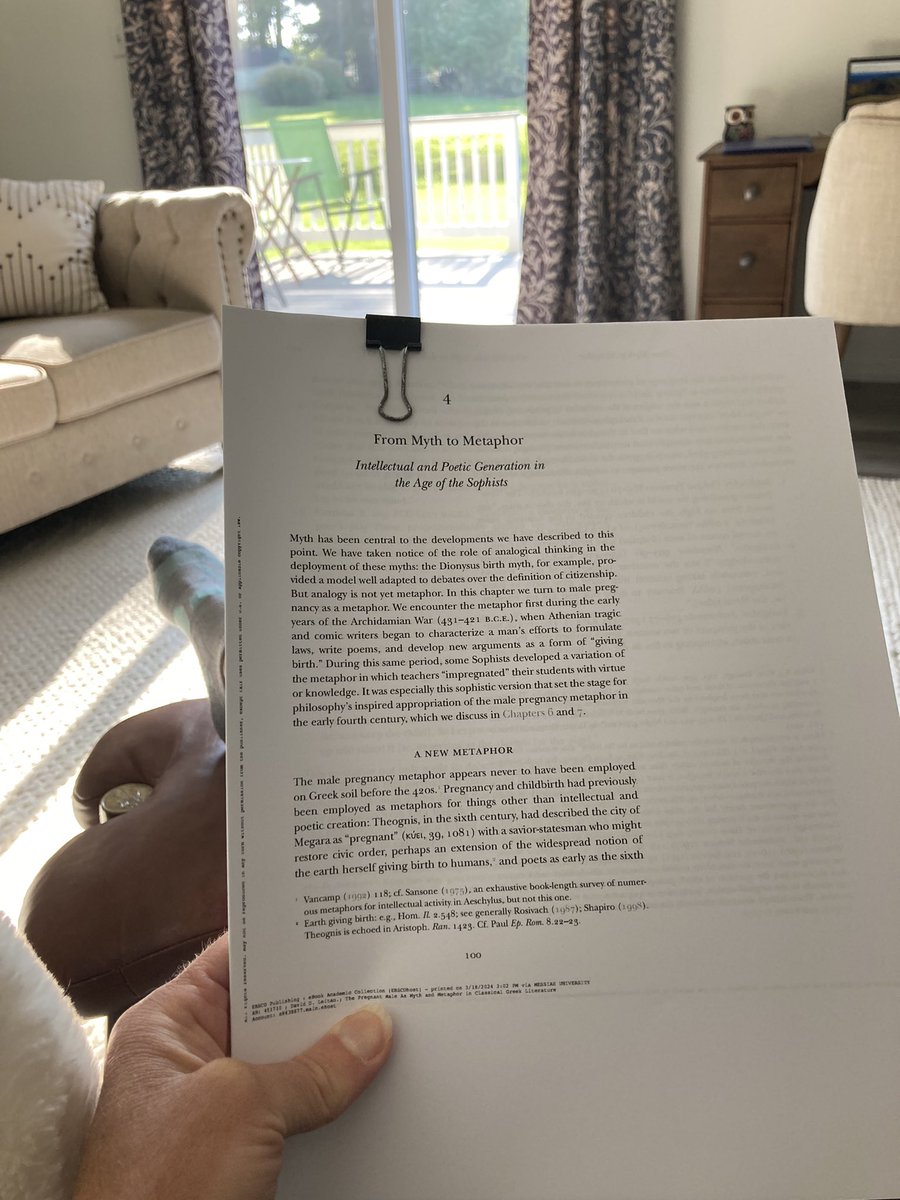 Spending my birthday morning thinking about 4 Macc and the pregnant male metaphor … and resisting the compulsion to do more class prep.