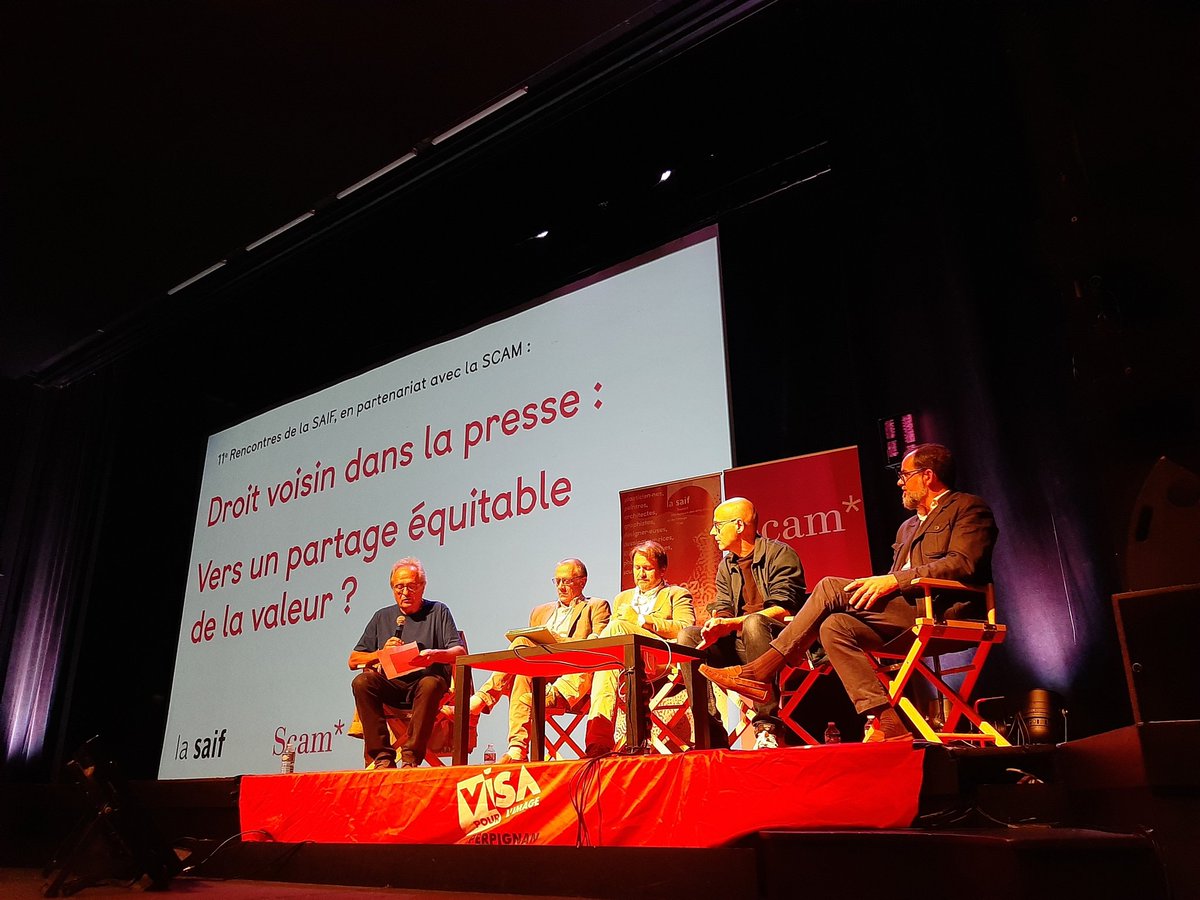 La Saif - Société des Auteurs des arts visuels (@lasaif_) on Twitter photo Nous sommes à <a href="/Visapourlimage/">Visapourlimage</a>
pour les 11e Rencontres #laSAIF en partenariat avec <a href="/webscam/">La Scam</a> : "#Droitvoisin dans la #presse : vers un partage équitable de la valeur ?"
#visapourlimage #visapourlimage2024
<a href="/PAranaAFP/">Patricio Arana</a> <a href="/SnjCgt/">SNJ-CGT (rejoignez-nous !)</a>
<a href="/SNJ_national/">SNJ - premier syndicat de journalistes</a>
<a href="/btabaka/">Benoit Tabaka</a> @GoogleenFrance
#LaSaif #LaScam Nous sommes à <a href="/Visapourlimage/">Visapourlimage</a>
pour les 11e Rencontres #laSAIF en partenariat avec <a href="/webscam/">La Scam</a> : "#Droitvoisin dans la #presse : vers un partage équitable de la valeur ?"
#visapourlimage #visapourlimage2024
<a href="/PAranaAFP/">Patricio Arana</a> <a href="/SnjCgt/">SNJ-CGT (rejoignez-nous !)</a>
<a href="/SNJ_national/">SNJ - premier syndicat de journalistes</a>
<a href="/btabaka/">Benoit Tabaka</a> @GoogleenFrance
#LaSaif #LaScam