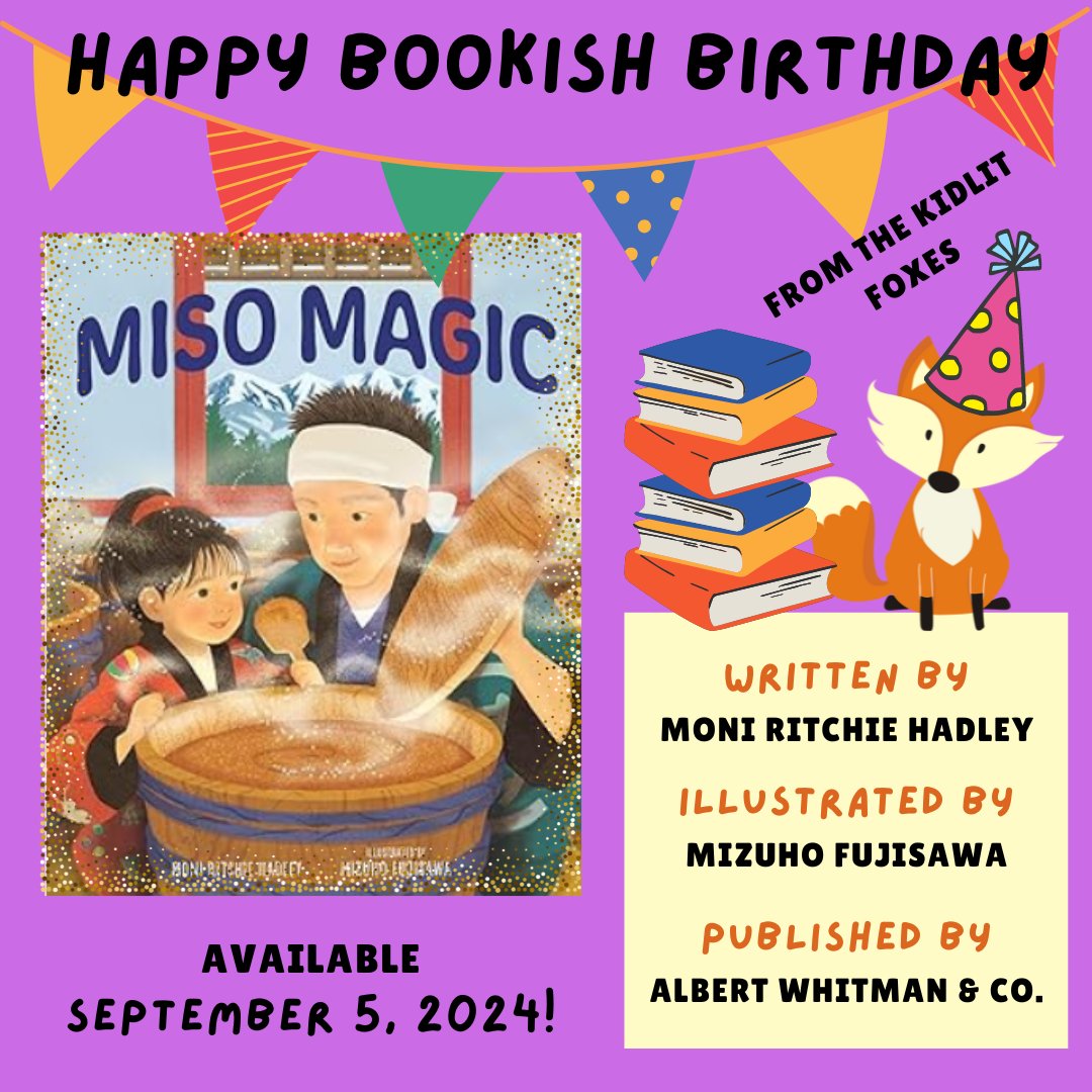 KidLitFoxes's tweet photo. HAPPY BIRTHDAY MISO MAGIC!!!!
and CONGRATULATIONS Moni aka @bookthreader 🎉
#KidLitFoxes #RedFoxLiterary #KidLit #KidLitArt #PictureBooks #PB #WritingCommunity #BookBirthday #asianbooks #diversity #miso https://t.co/cQZHYlgyqb