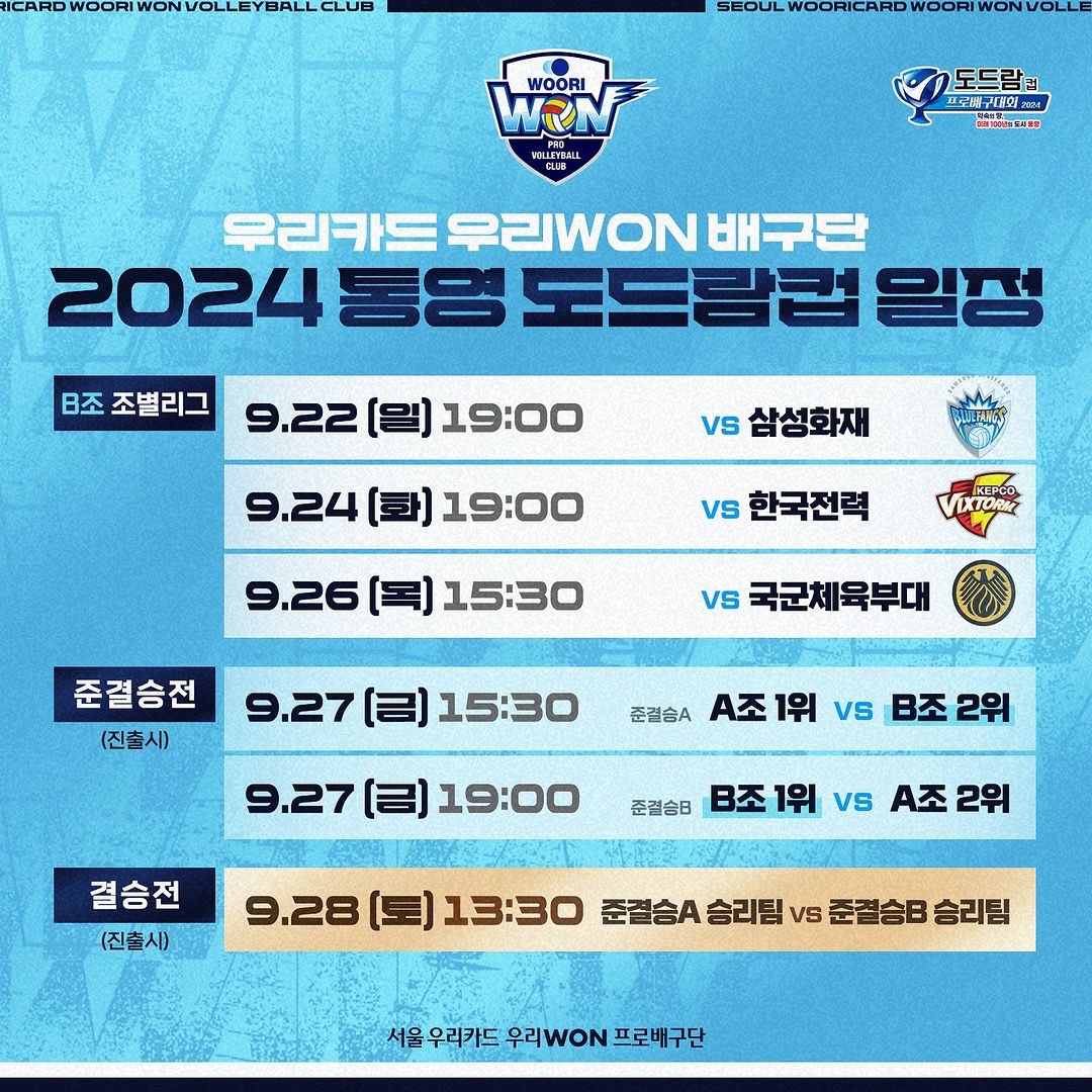 gongsj25's tweet image. ✔️2024 통영•도드람컵 프로배구대회📍통영체육관
🆚 #삼성화재 09.22(일) 19:00
🆚 #한국전력 09.24(화) 19:00
🆚 #국군체육부대 09.26(목) 15:30