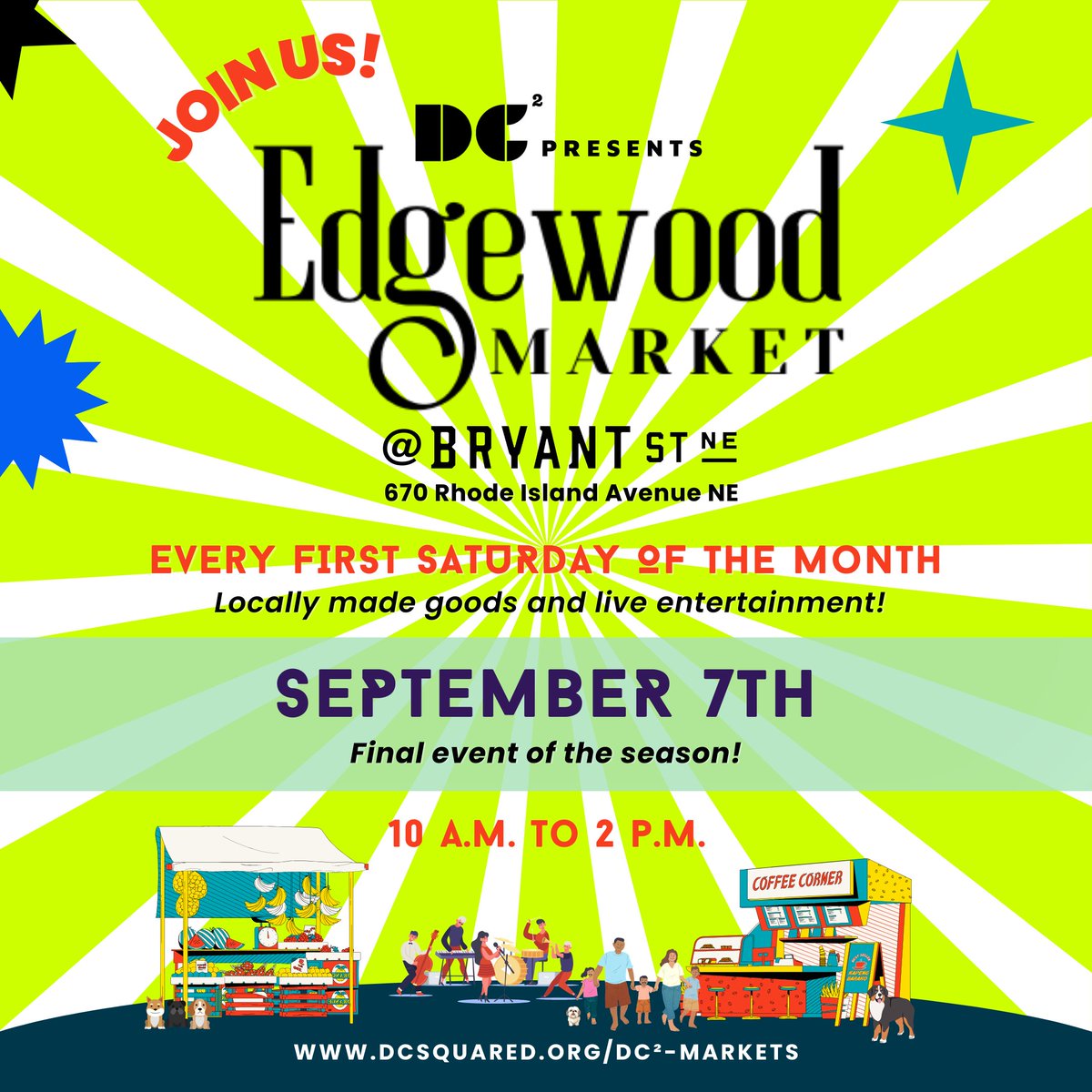 📣Mark your calendar for the LAST EDGEWOOD MARKET of the season! 📣

📅September 7
⏰10am-2pm

#FreshProduce #HandmadeGoods #EdgewoodMarket #LocalMarket #SupportLocal #DCEvents #ShopLocal