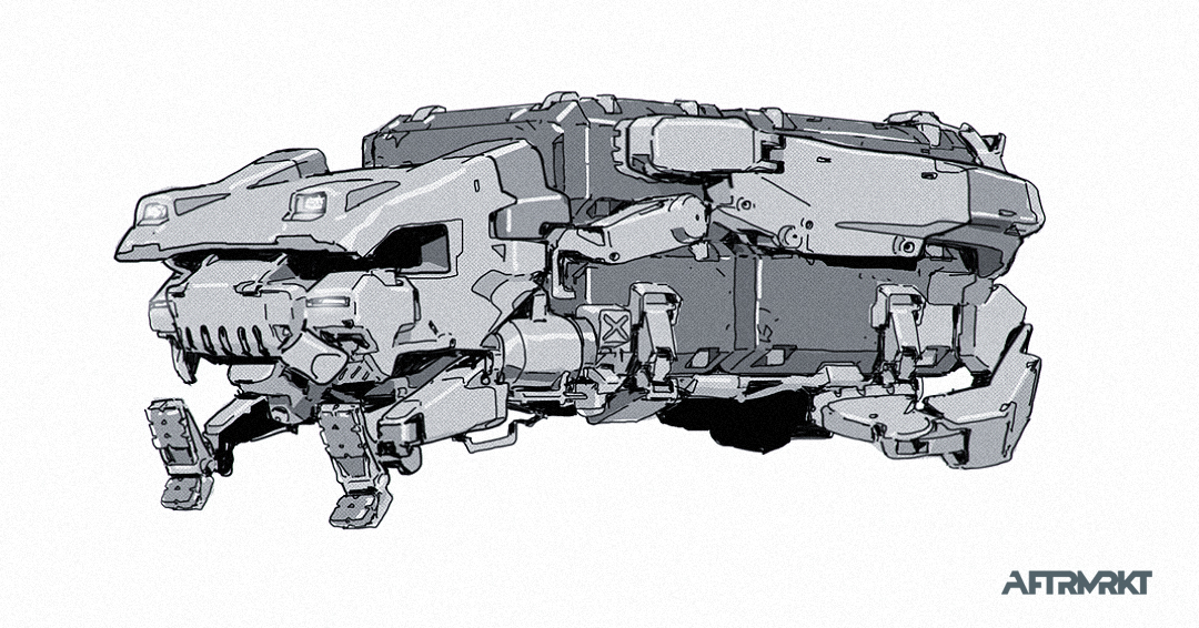 Freight Ship 
AFTRMRKT Artbook available through the online store only. aftrmrktstore.com

#vehicles #spaceship #industrialdesign #spaceship 
#conceptart #draw #drawing #lineart #drawings #art #illustration #cyberpunk #scifiart #vehicles #industrialdesign #conceptdesign