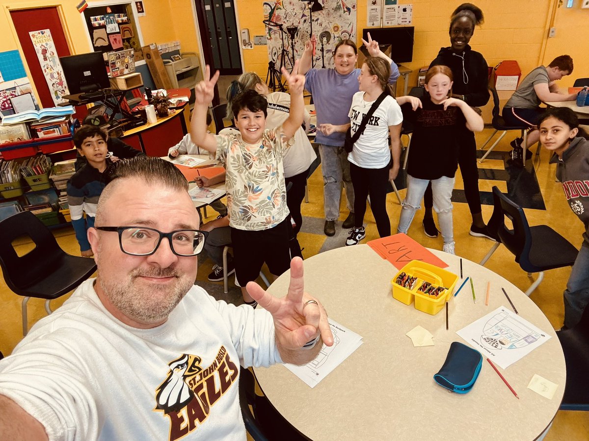 Welcome back <a href="/NLSchoolsCA/">NLSchools</a> peeps! Hope everyone is having a great first week! Hanging with the all new #sjbgrade6 group for art today. Gonna be a fabulous year! <a href="/sjboscoschool/">sjboscoschool</a>