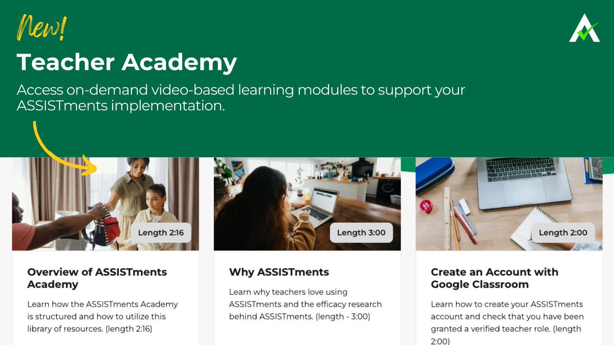 assistments's tweet image. 🎉 It’s finally here! The new ASSISTments Academy is live!

Whether you&apos;re new or experienced with ASSISTments, our personalized courses are designed to help you get the most out of our formative assessment tool. Take a look ⤵️

bit.ly/4dQhZCD
#edtech #PDLearning #mathed