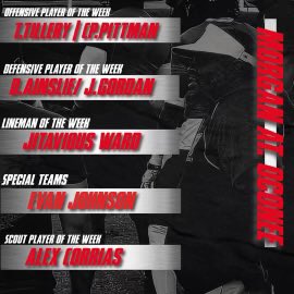 Morgan County Football (@morgancounty_fb) on Twitter photo Congrats to our POW for week #3 vs. Oconee.
Offense
<a href="/TTillery23/">Ty Tillery</a> <a href="/CooperPittman2/">Cooper Pittman</a>
Defense
<a href="/DAinslie7/">Drew Ainslie</a> <a href="/JordanGordonFB/">Jordan Gordon</a>
Lineman
<a href="/jatavious60/">Jatavious C Ward</a>
Scout Team
<a href="/AlexCorrias/">Alessandro Corrias</a>
Special Teams
Evan Johnson Congrats to our POW for week #3 vs. Oconee.
Offense
<a href="/TTillery23/">Ty Tillery</a> <a href="/CooperPittman2/">Cooper Pittman</a>
Defense
<a href="/DAinslie7/">Drew Ainslie</a> <a href="/JordanGordonFB/">Jordan Gordon</a>
Lineman
<a href="/jatavious60/">Jatavious C Ward</a>
Scout Team
<a href="/AlexCorrias/">Alessandro Corrias</a>
Special Teams
Evan Johnson
