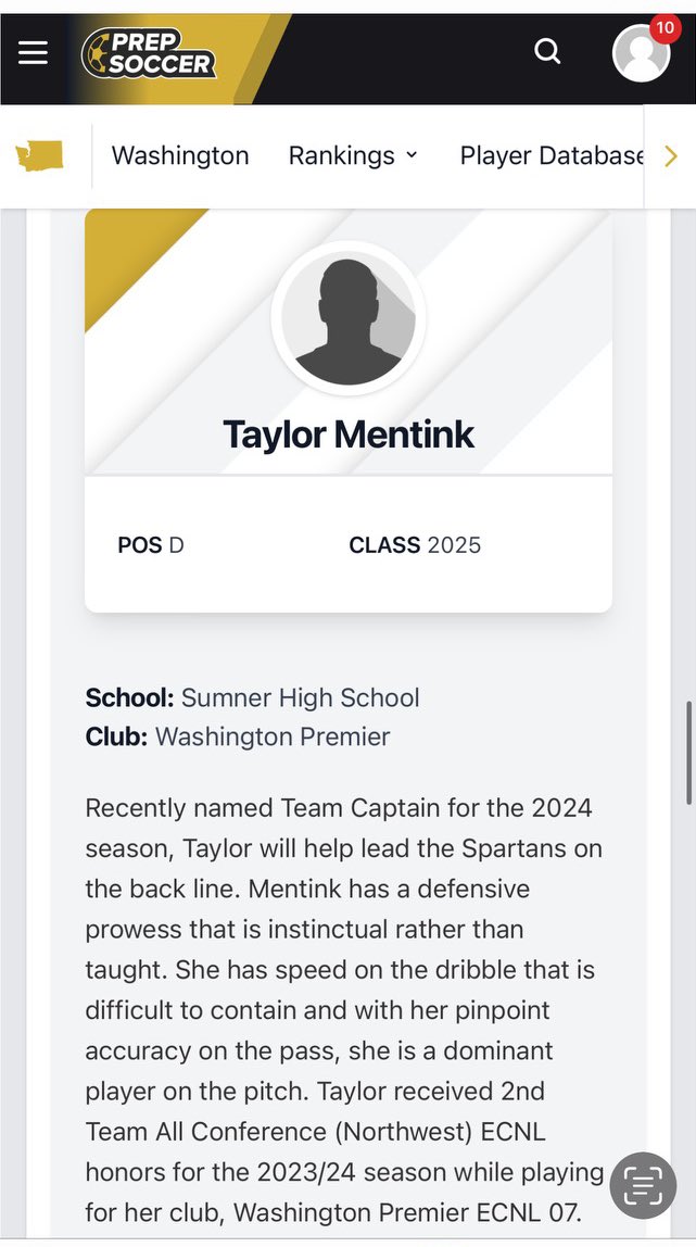 Thank you <a href="/PrepSoccer/">Prep Soccer ⚽️</a> for naming me as one of the 5 high school players to watch in the PNW! Can't wait for this season! prepsoccer.com/2024/09/five-h…
<a href="/ImYouthSoccer/">ECNL/GA/Recruiting/College Soccer</a> <a href="/SoccerSpartans/">Sumner Soccer</a> <a href="/ImCollegeSoccer/">College Soccer Truth ™</a> <a href="/TheSoccerWire/">SoccerWire</a> <a href="/WAPremier/">Washington Premier F.C.</a> <a href="/TopDrawerSoccer/">TopDrawerSoccer</a>