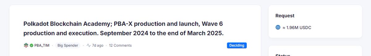 alice_und_bob's tweet image. 5.6m USDC in the Polkadot Treasury, but &amp;gt;7.2m USDC currently being requested and in favor.

Demand in Treasury stables is up and exceeds the available USDC.

Treasury funds are limited and need to be thoughtfully spent. For now, new proposers are advised to request DOT or USDT.