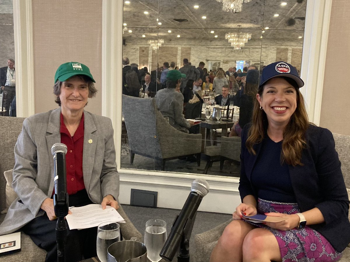 I am grateful for the partnership of Deputy Administrator Janet McCabe as <a href="/ECOStates/">ECOS</a> and <a href="/EPA/">U.S. EPA</a> work together to protect public health and the environment. Enjoyed our discussion— and the chance to exchange tokens of appreciation— today at #ECOSFall24.