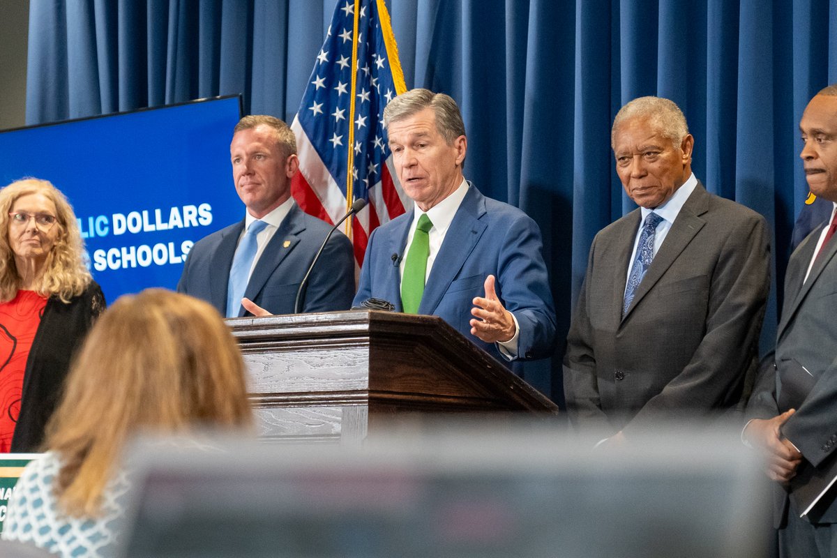 Today, Gov. Cooper highlighted Republican legislators’ plan to pour millions of taxpayer dollars into private schools while abandoning public schools. This plan would be disastrous for our public schools and the future of our state.