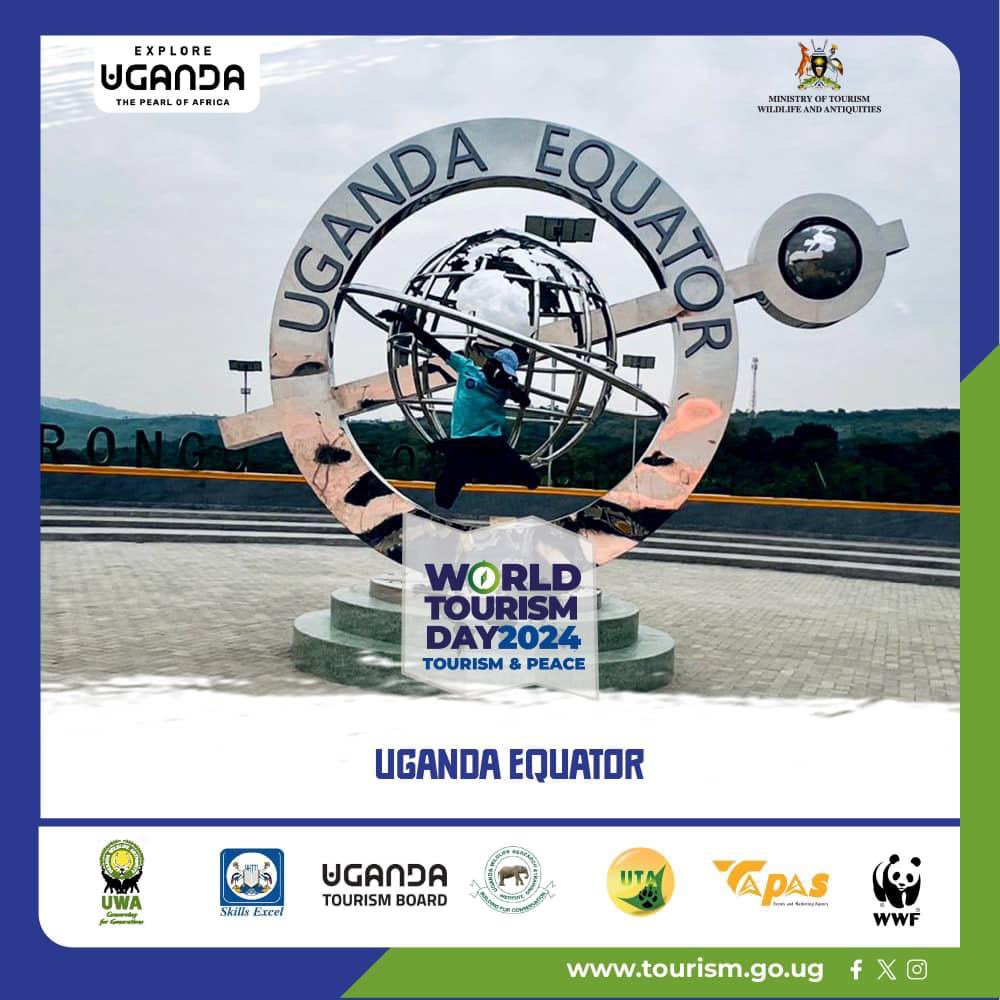 "Discover Uganda's iconic Equator Landmark! 🌎️ Located in Kayabwe, this popular tourism site marks the spot where the Equator crosses the continent. Take a photo straddling the hemispheres, explore the craft village, and enjoy the scenic views! #VisitUganda #EquatorLandmark"