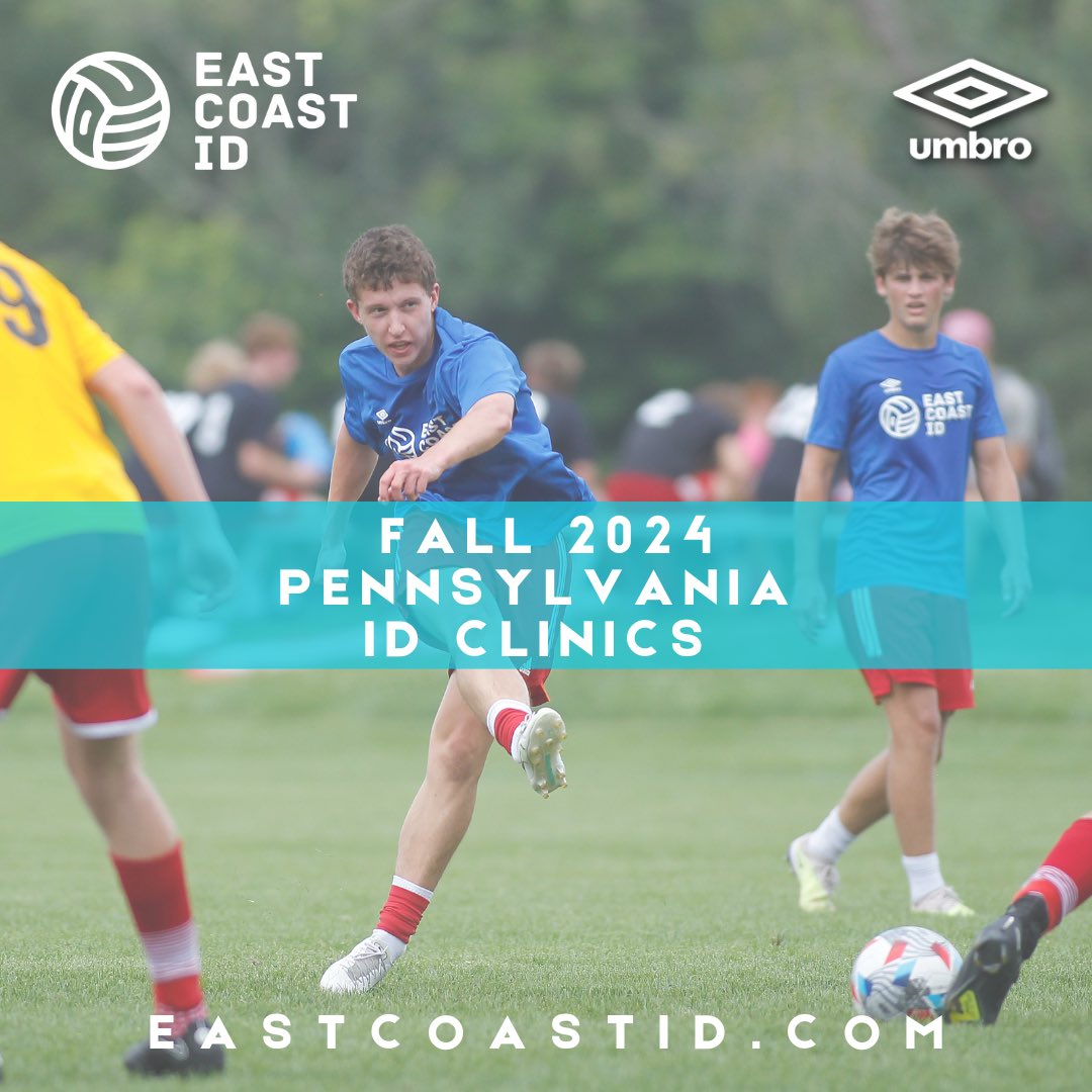 BOYS &amp; GIRLS FALL PENNSYLVANIA COLLEGE SOCCER ID CLINICS ANNOUNCED (Oct 20 &amp; 27). 15+ NCAA college coaches per gender! FREE Veo film footage provided to all participants. For Reg &amp; Info visit: conta.cc/3TEIDXp / eastcoastid.com/fall