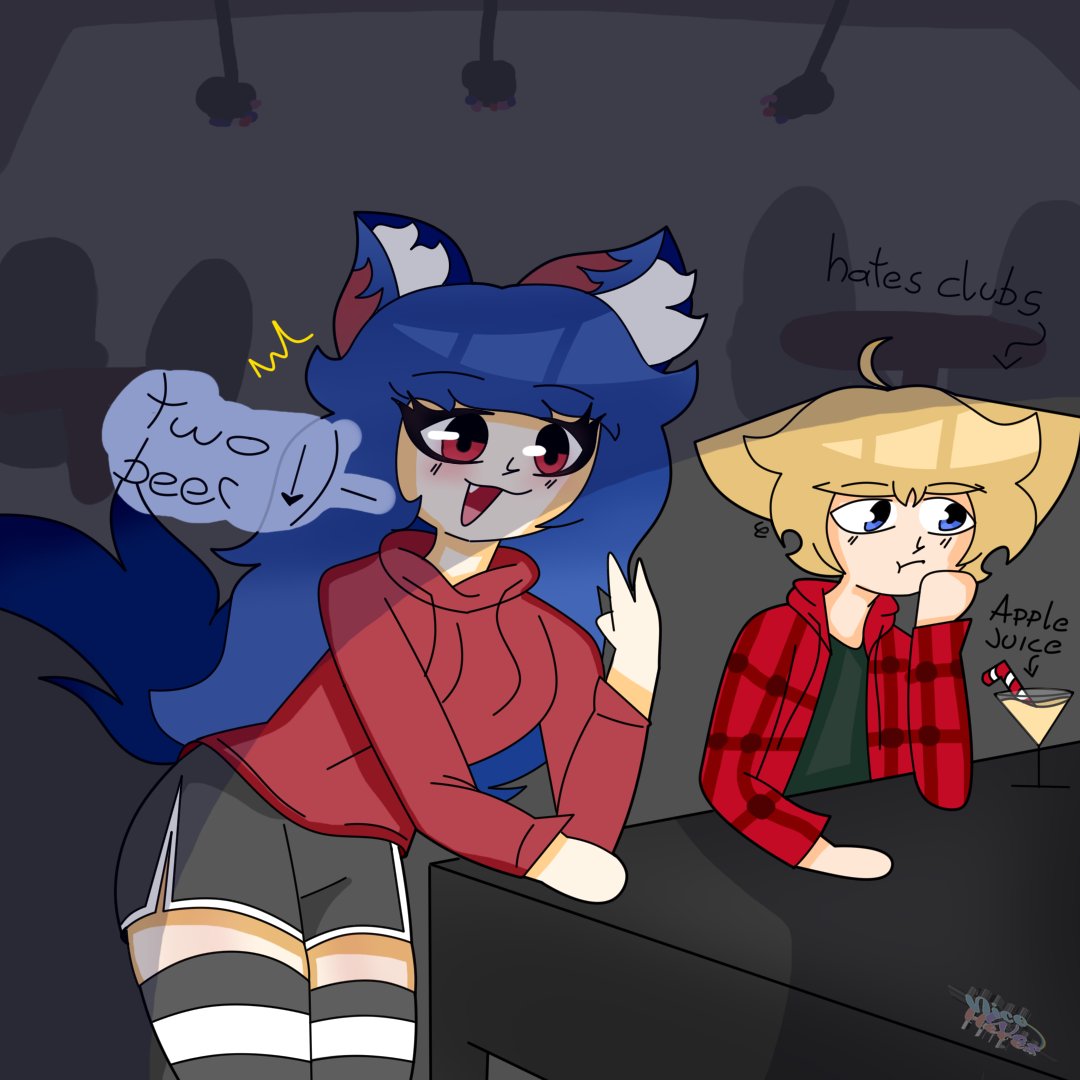 N1c0shere's tweet photo. (1/??) Just Nico and Elise chilling at the bar, what could possibly happen at this wonderful night? ✨ https://t.co/ltocY8Qb9C
