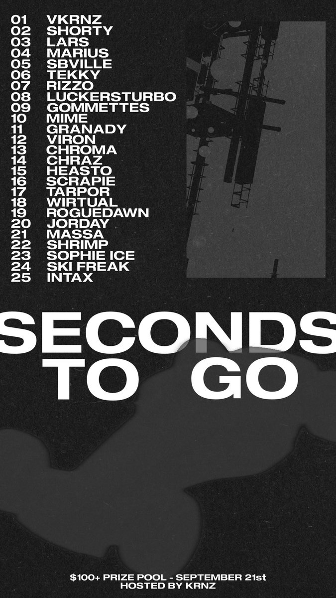 25 top-tier pros, streamers, and mappers have created tracks for the Seconds To Go campaign. Running September 21st to October 5th, the winner will take home 75% of the prize pool, which starts at $100. 

More info in the discord which will go live soon, so stay aware.