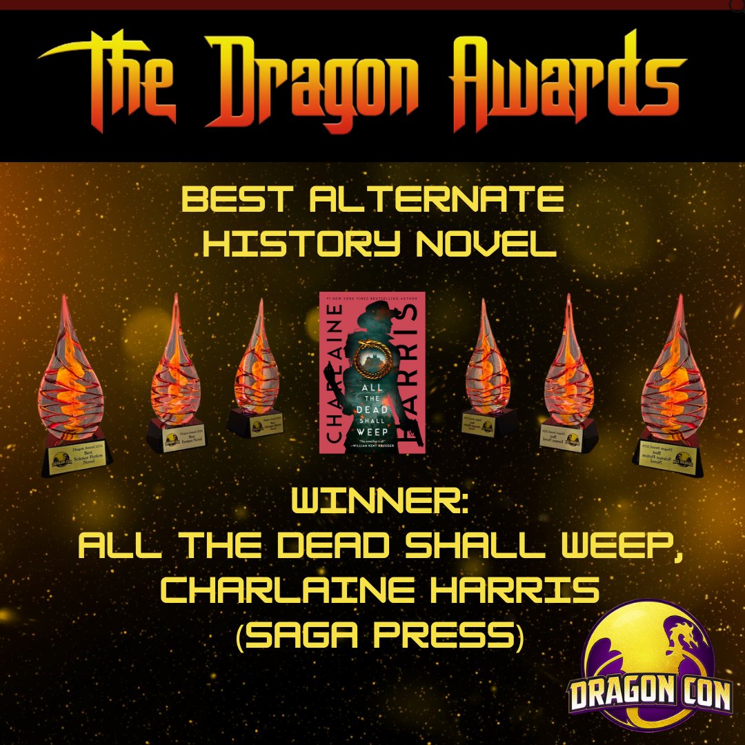 Saga Press (@sagapressbooks) on Twitter photo Thrilled to CELEBRATE the fabulous <a href="/RealCharlaine/">Charlaine Harris</a> and her <a href="/DragonCon/">💐🌼Dragon Con 🌹🌺</a> Award win for Best Alternative History Novel for ALL THE DEAD SHALL WEEP!!
The sixth and final book in the series is coming Summer 2025 — which means you’ve got plenty of time to dive in if you haven’t Thrilled to CELEBRATE the fabulous <a href="/RealCharlaine/">Charlaine Harris</a> and her <a href="/DragonCon/">💐🌼Dragon Con 🌹🌺</a> Award win for Best Alternative History Novel for ALL THE DEAD SHALL WEEP!!
The sixth and final book in the series is coming Summer 2025 — which means you’ve got plenty of time to dive in if you haven’t