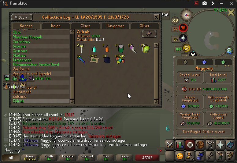 finally got the right side of the coin flip
Zulrah completed !