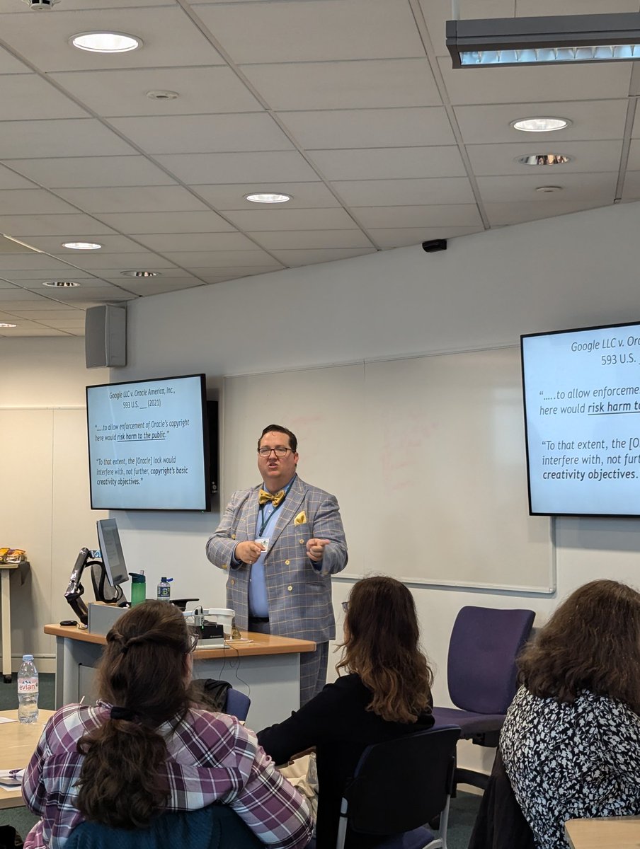 UKCopyrightLit's tweet image. You might recognise the bow tie. Yes, ladies and gents, it's our keynote speaker, @KyleKCourtney on 'Copyright &amp;amp; Access in the Remote Digital Era'. Thank you! #copyrightliteracy #copyright #icepops2024