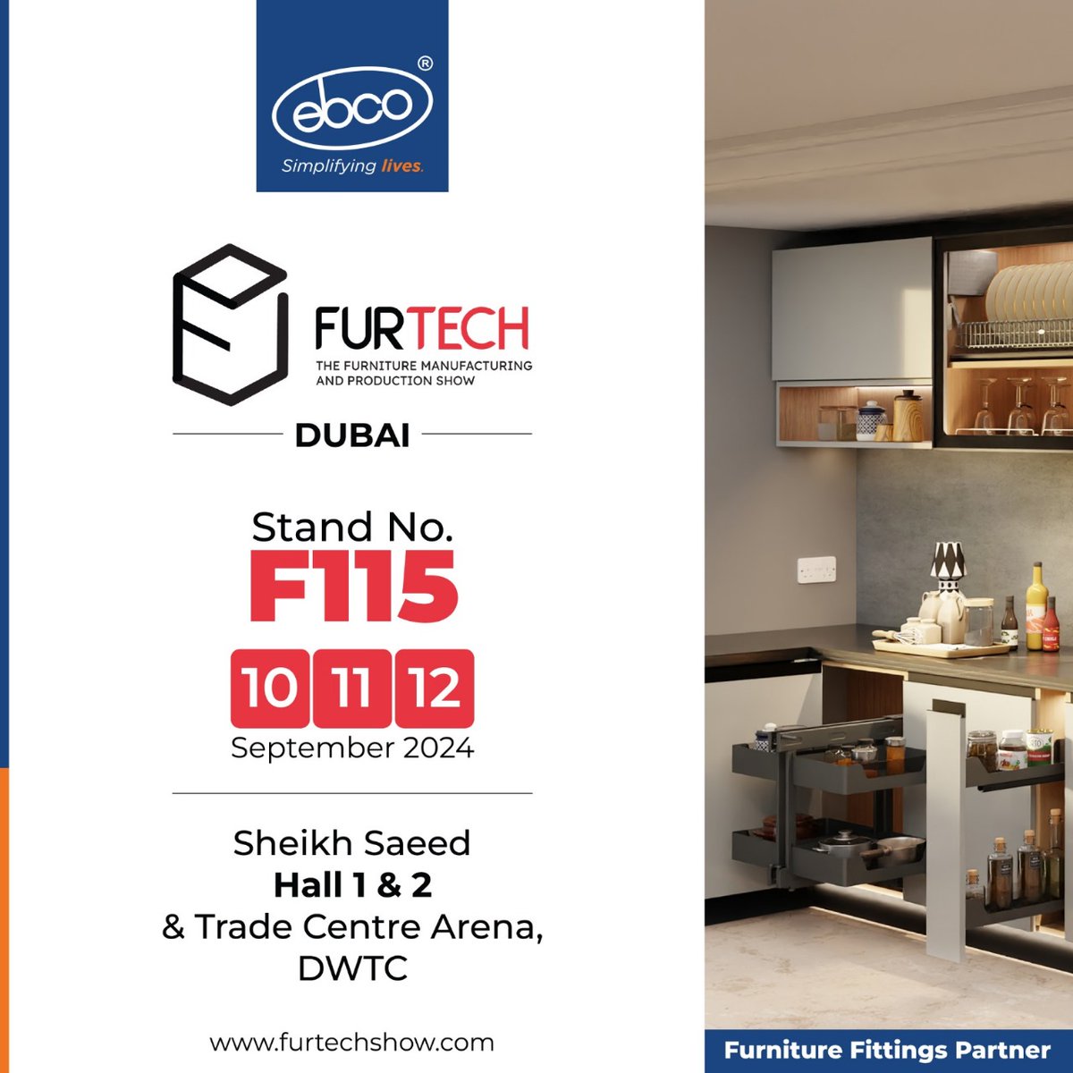 ebcohardware's tweet image. Come, discover innovative furniture fittings that will make your life at home effortless. 
We look forward to seeing you at our stand at Furtech!

#Ebco #Furtech