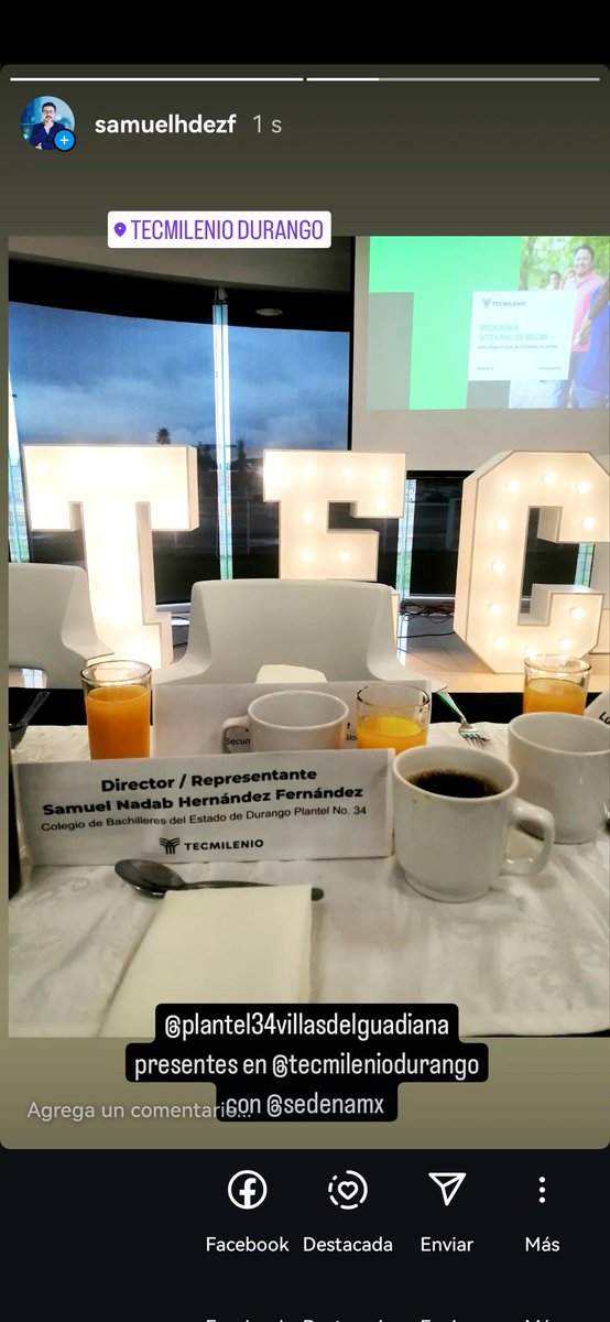 SamuelHdezF's tweet photo. Buen día, presentes en el  Programa Integral de Becas de @SEDENAmx en @TecMilenio_Dgo 👍🏼 https://t.co/6vOh8gJAEz